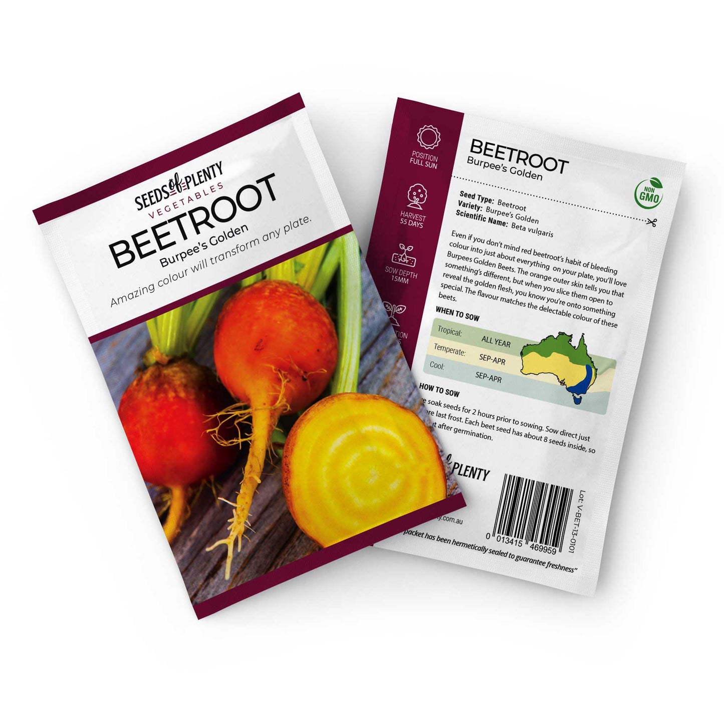 BEETROOT - Burpee's Golden Seed Packet - Beta vulgaris
