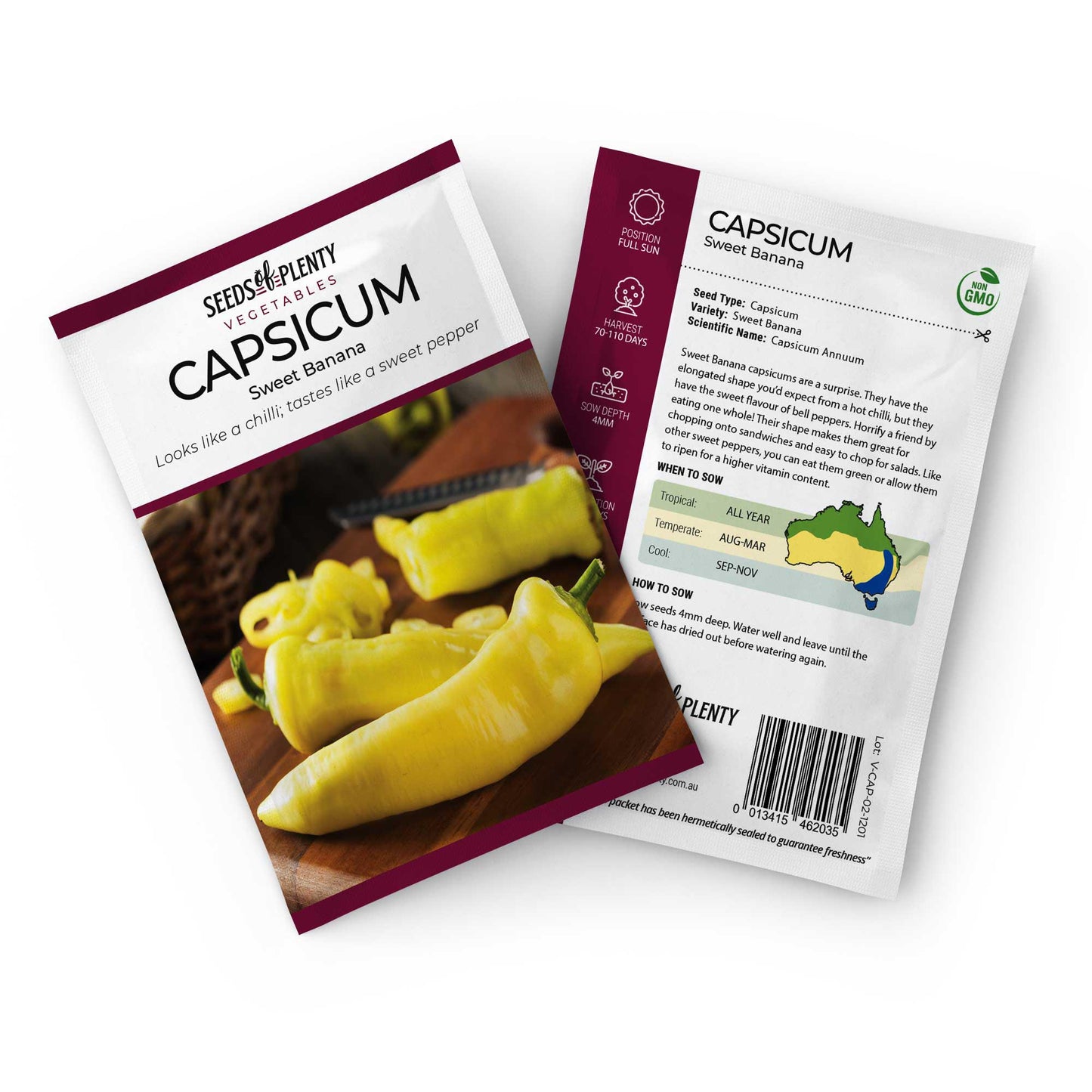CAPSICUM - Sweet Banana Seed Packet - Capsicum Annuum