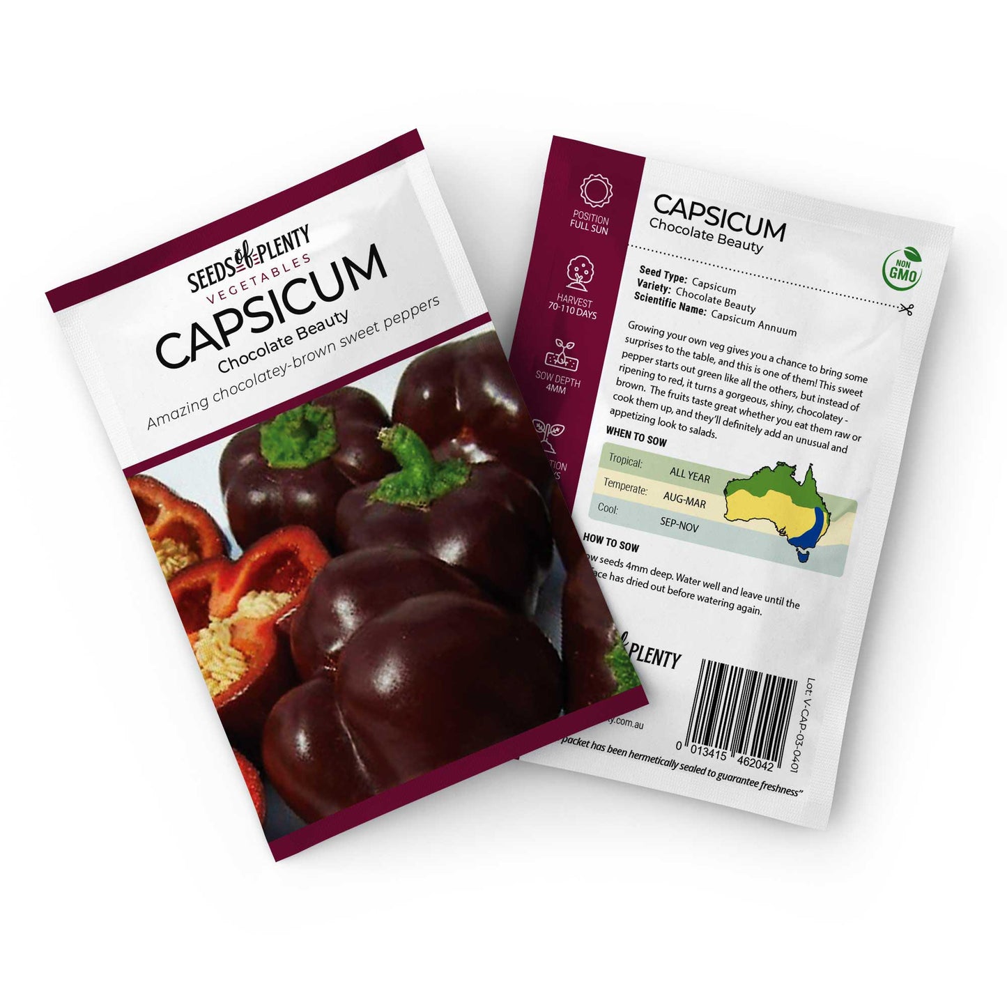 CAPSICUM - Chocolate Beauty Seed Packet - Capsicum Annuum