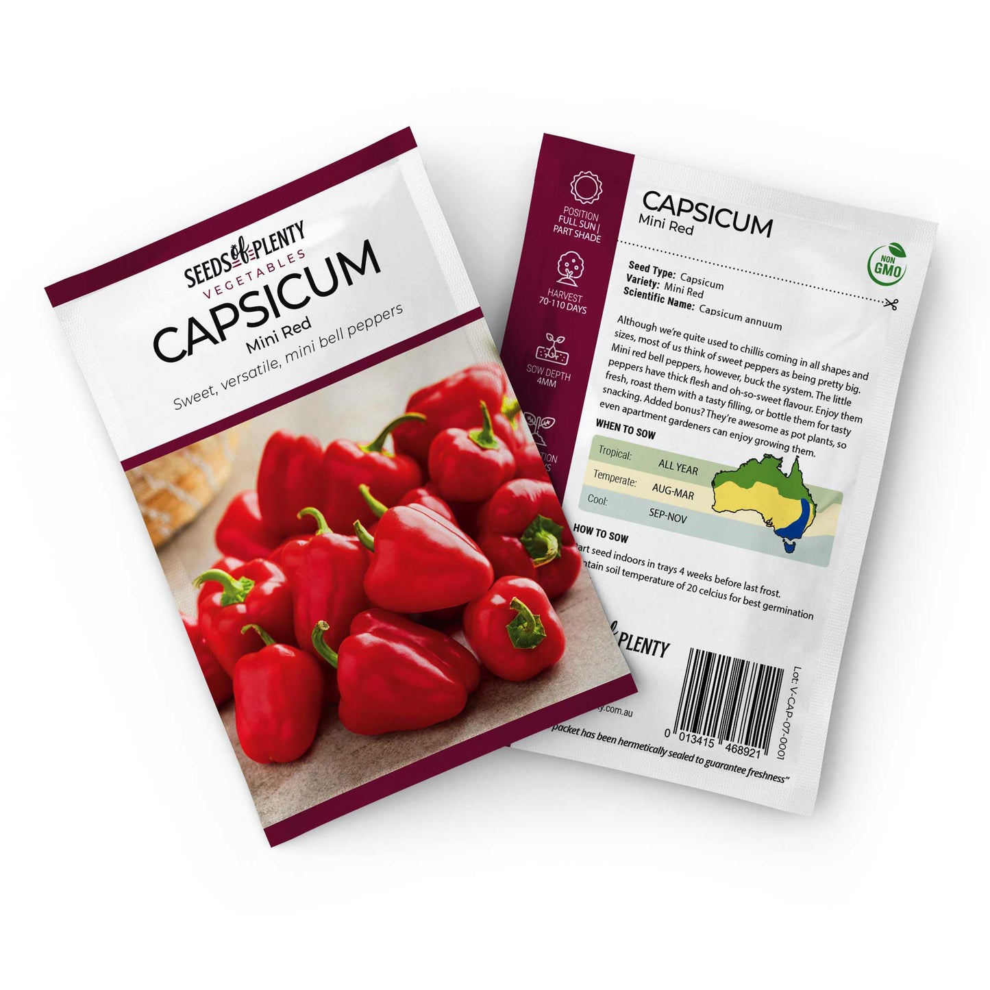 CAPSICUM - Mini Red Seed Packet - Capsicum annuum