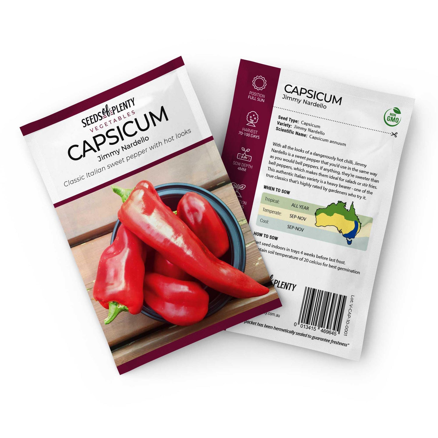 CAPSICUM - Jimmy Nardello Seed Packet - Capsicum annuum