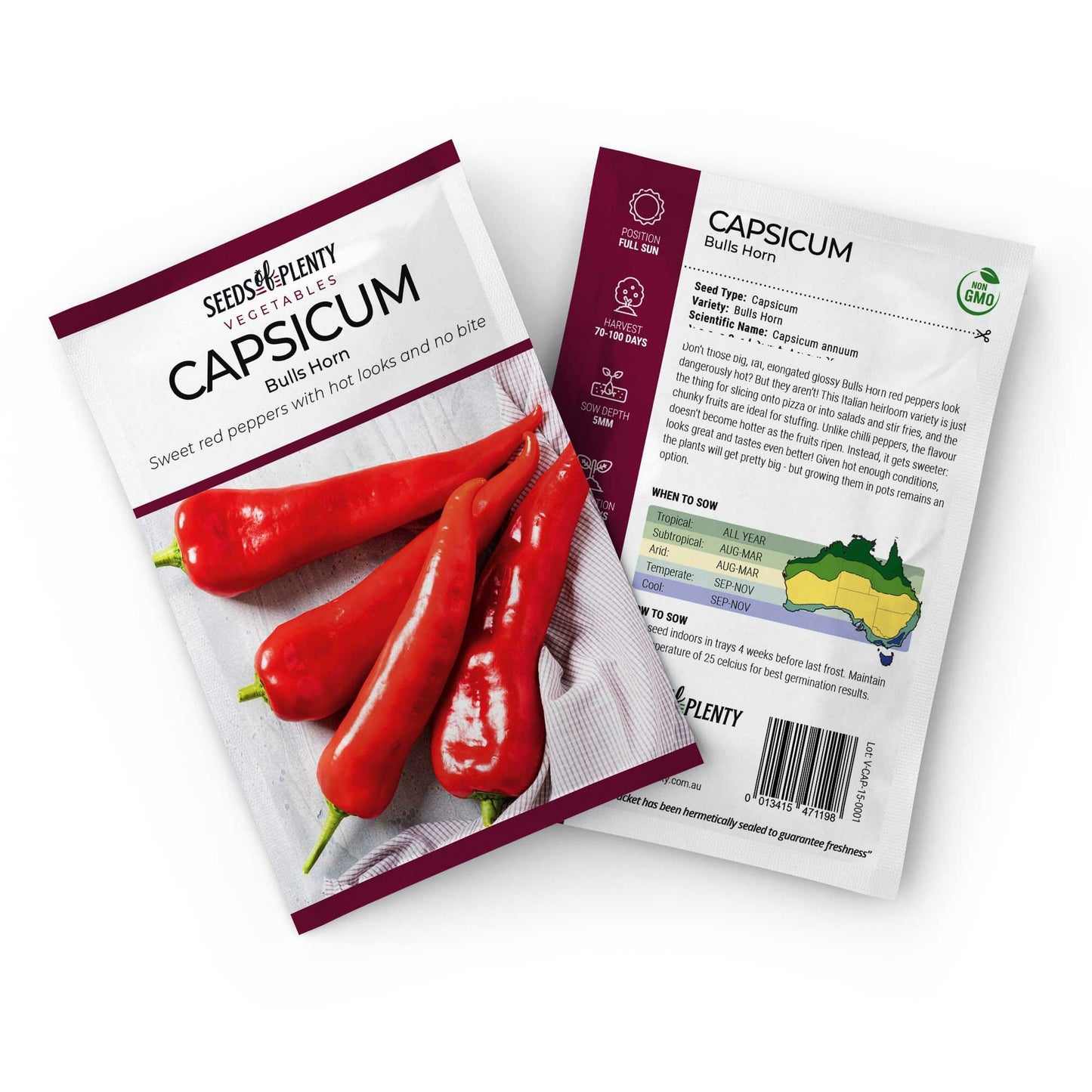 CAPSICUM - Bulls Horn Seed Packet - Capsicum annuum