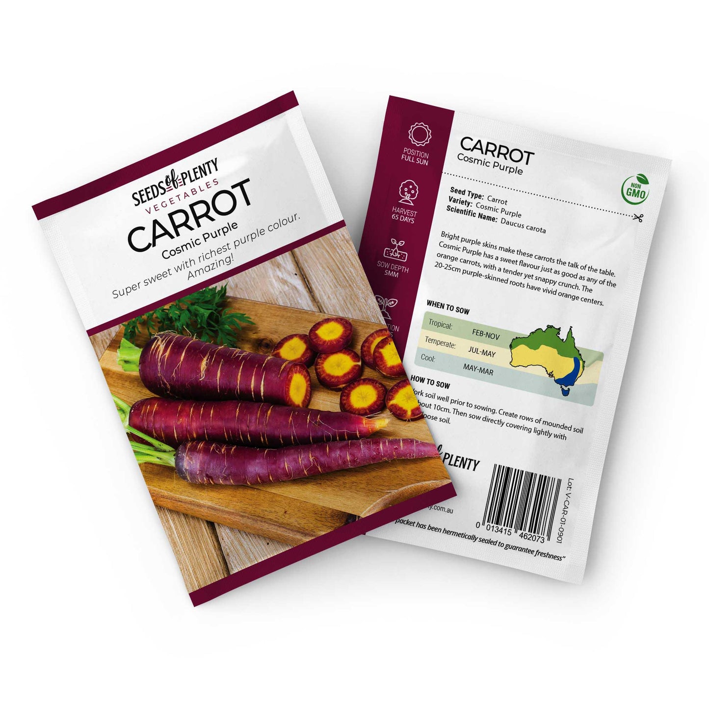 CARROT - Cosmic Purple Seed Packet - Daucus carota