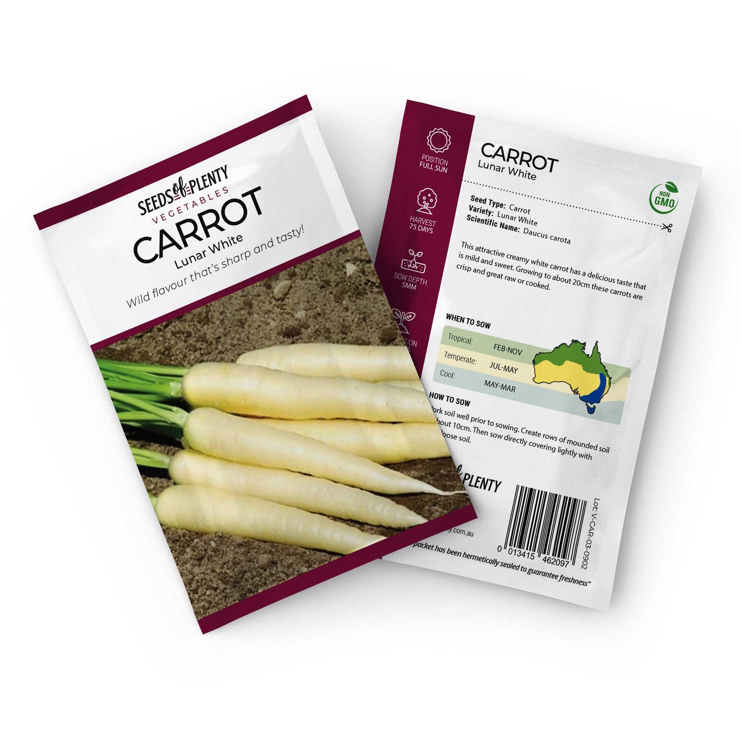 CARROT - Lunar White Seed Packet - Daucus carota