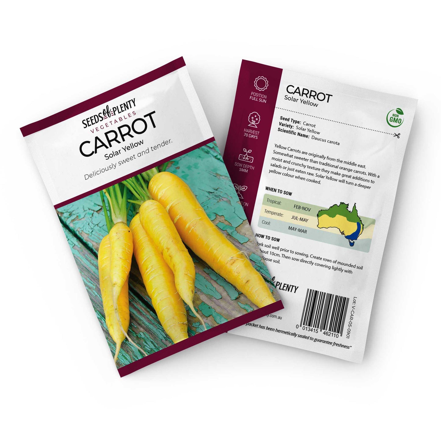 CARROT - Solar Yellow Seed Packet - Daucus carota