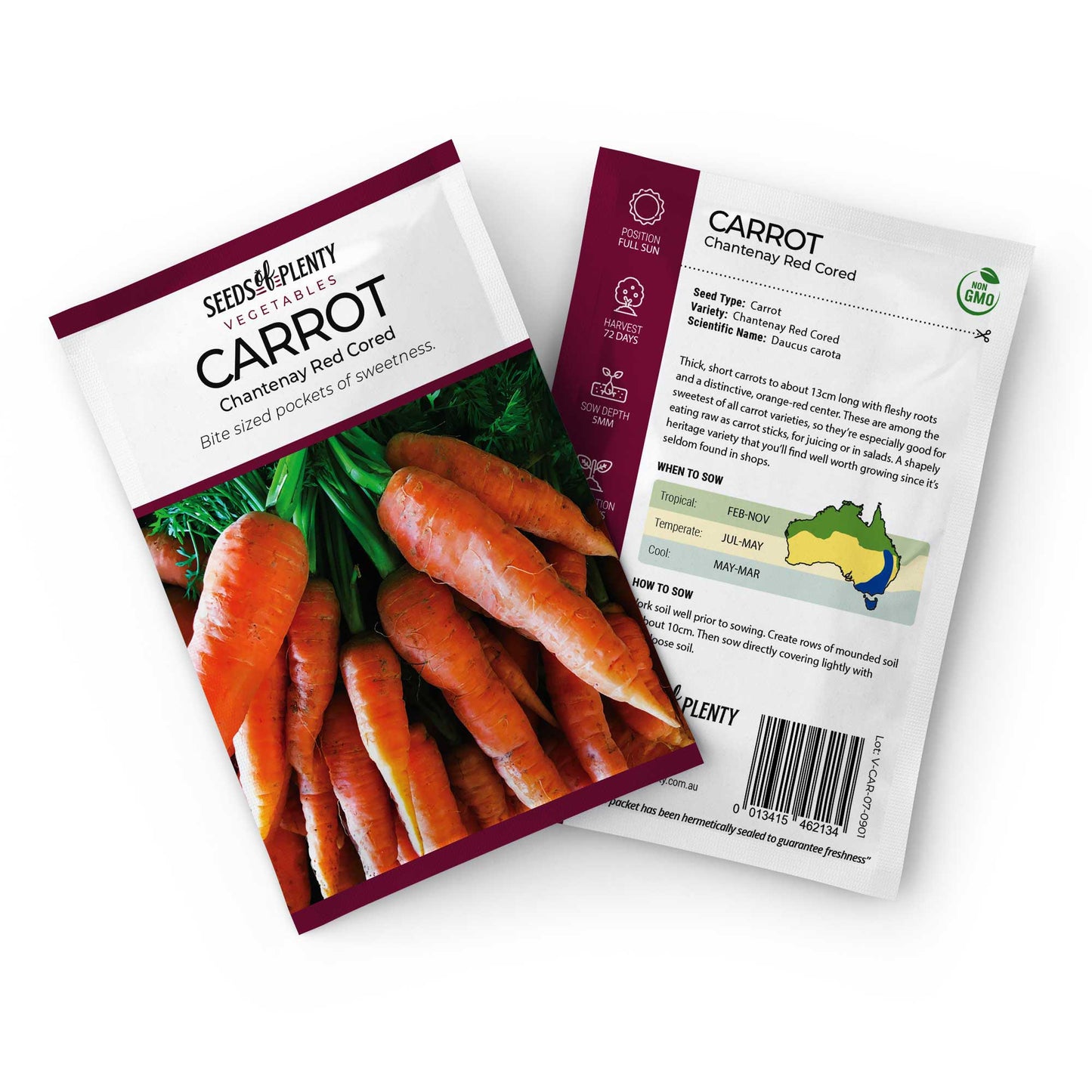 CARROT - Chantenay Red Cored Seed Packet - Daucus carota