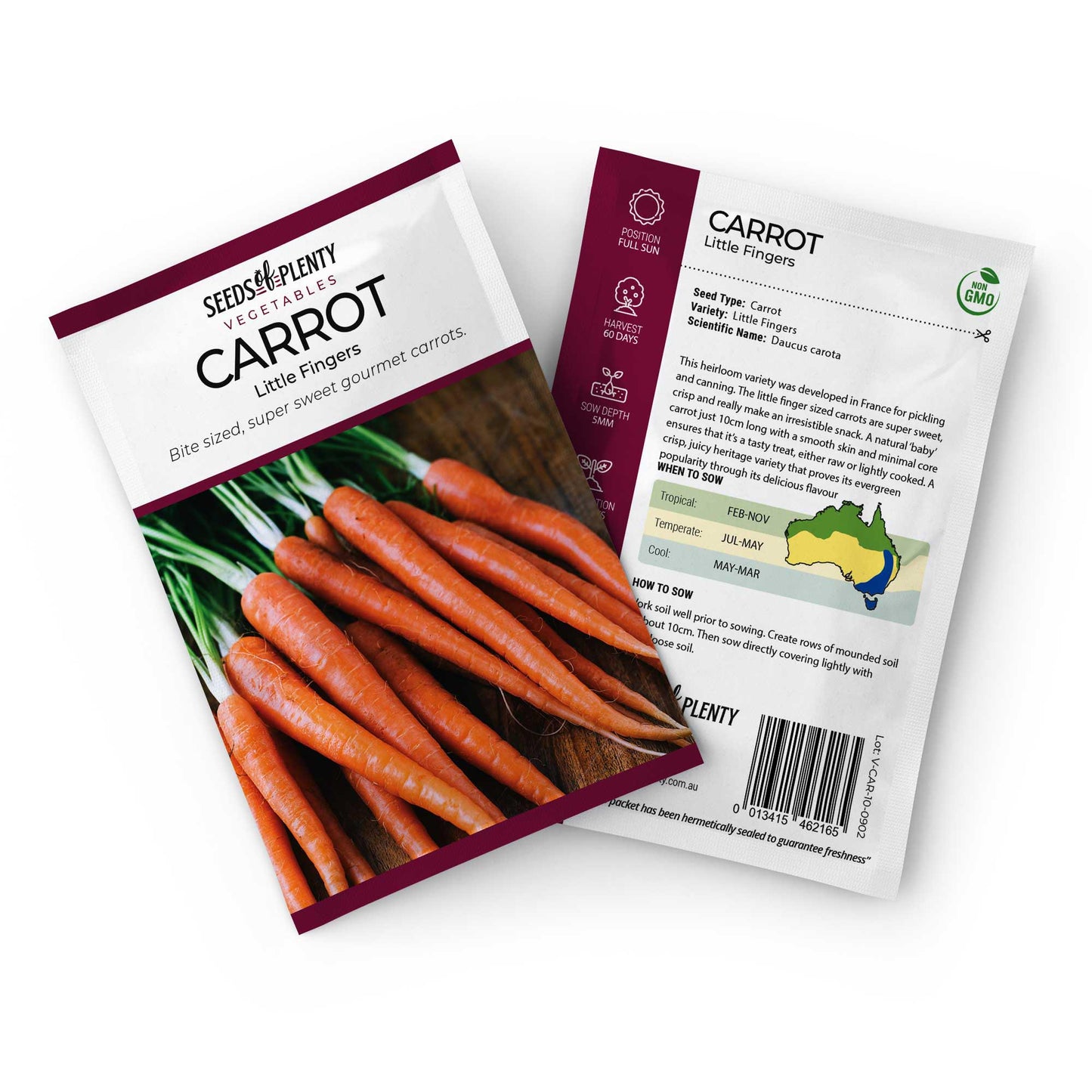 CARROT - Little Fingers Seed Packet - Daucus carota