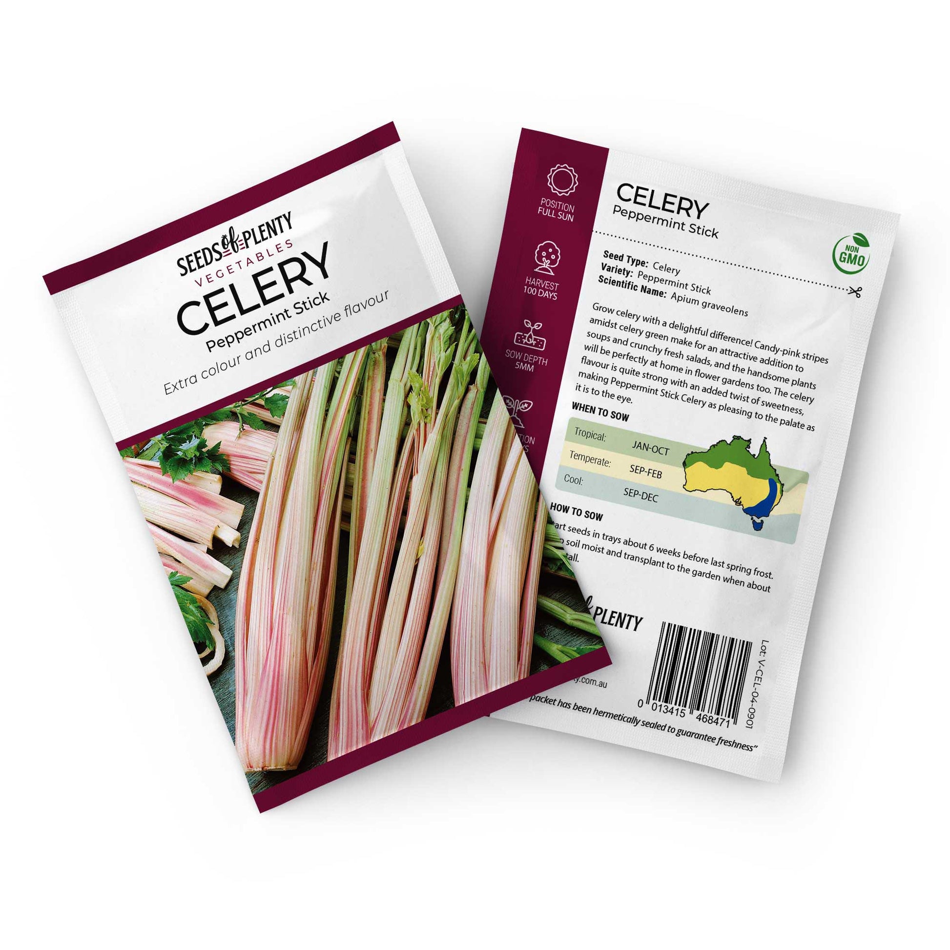 CELERY - Peppermint Stick Seed Packet - Apium graveolens