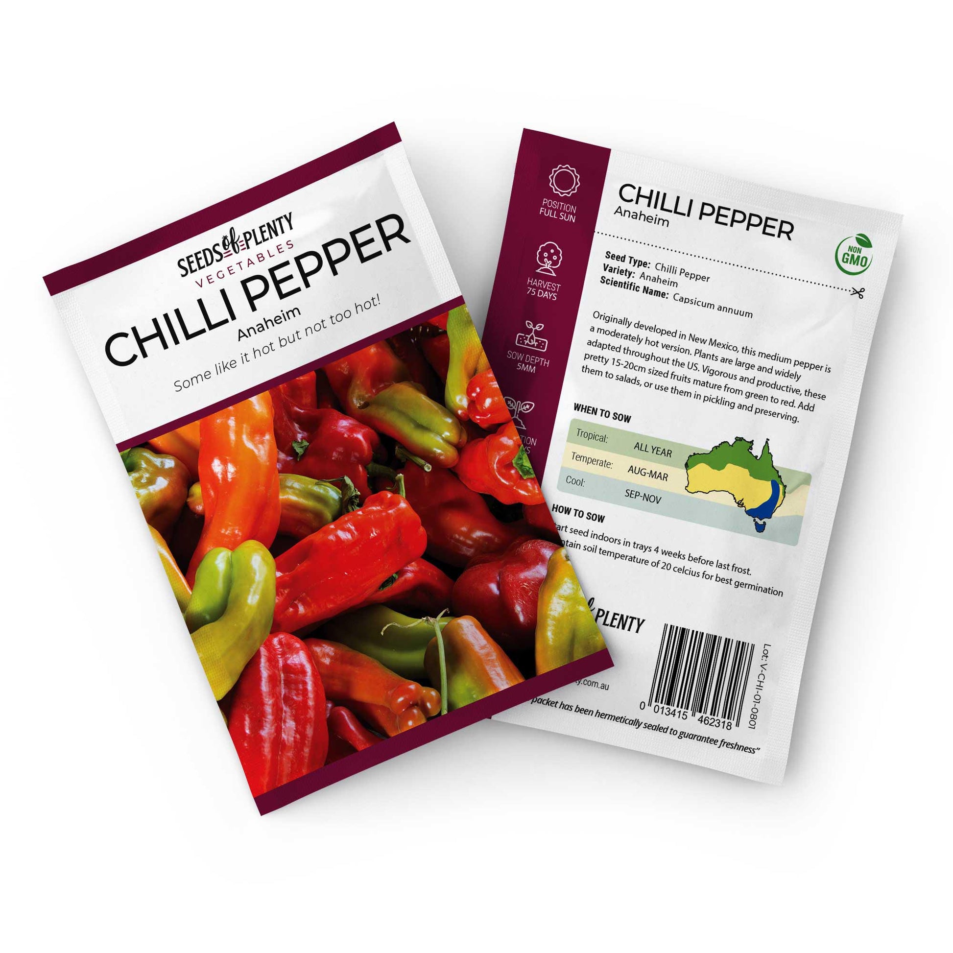 CHILLI PEPPER - Anaheim Seed Packet - Capsicum annuum
