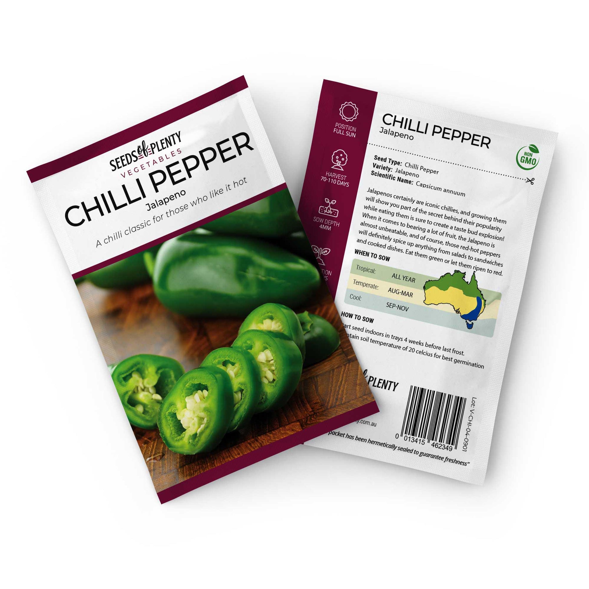 CHILLI PEPPER - Jalapeno Seed Packet - Capsicum annuum