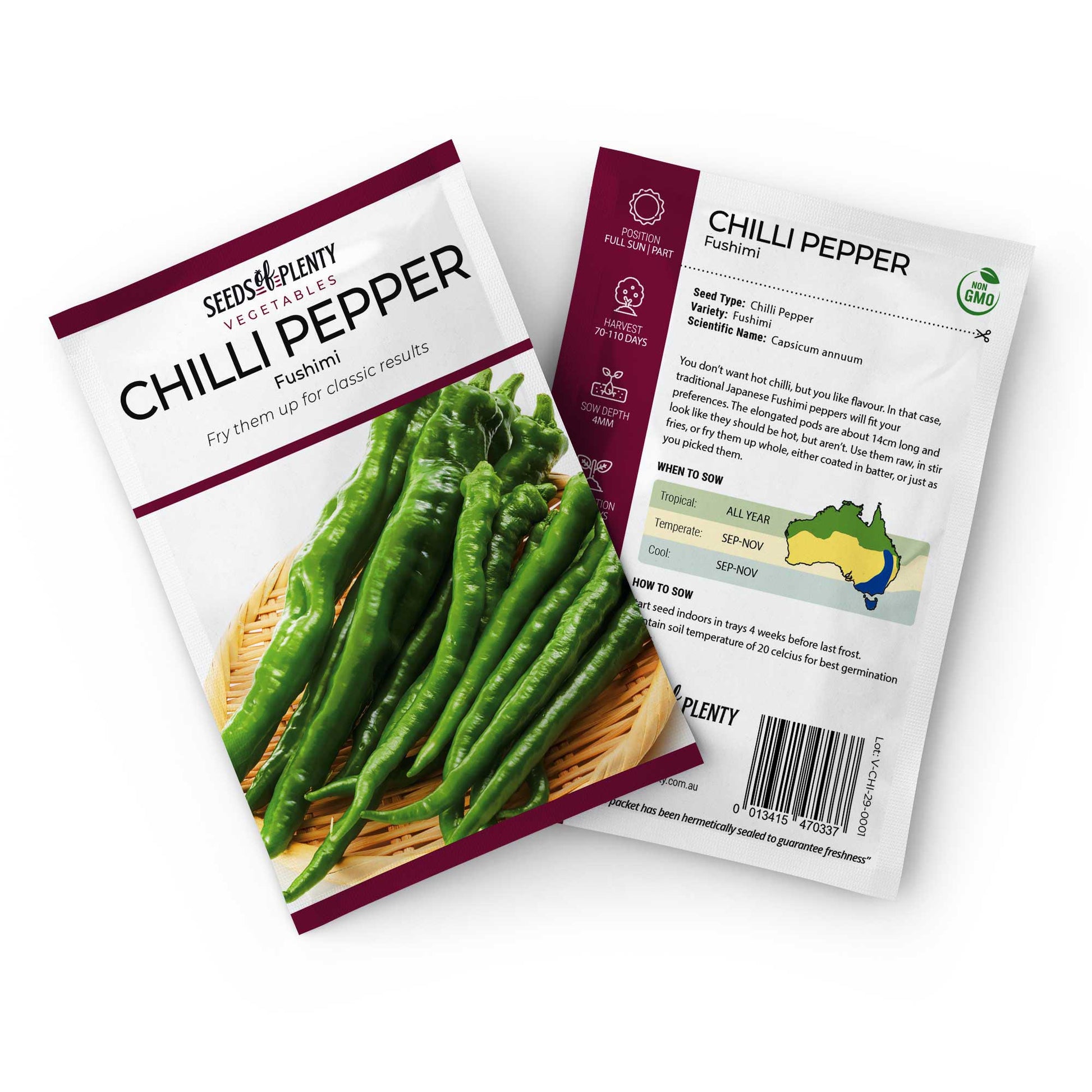 CHILLI PEPPER - Fushimi Seed Packet - Capsicum annuum