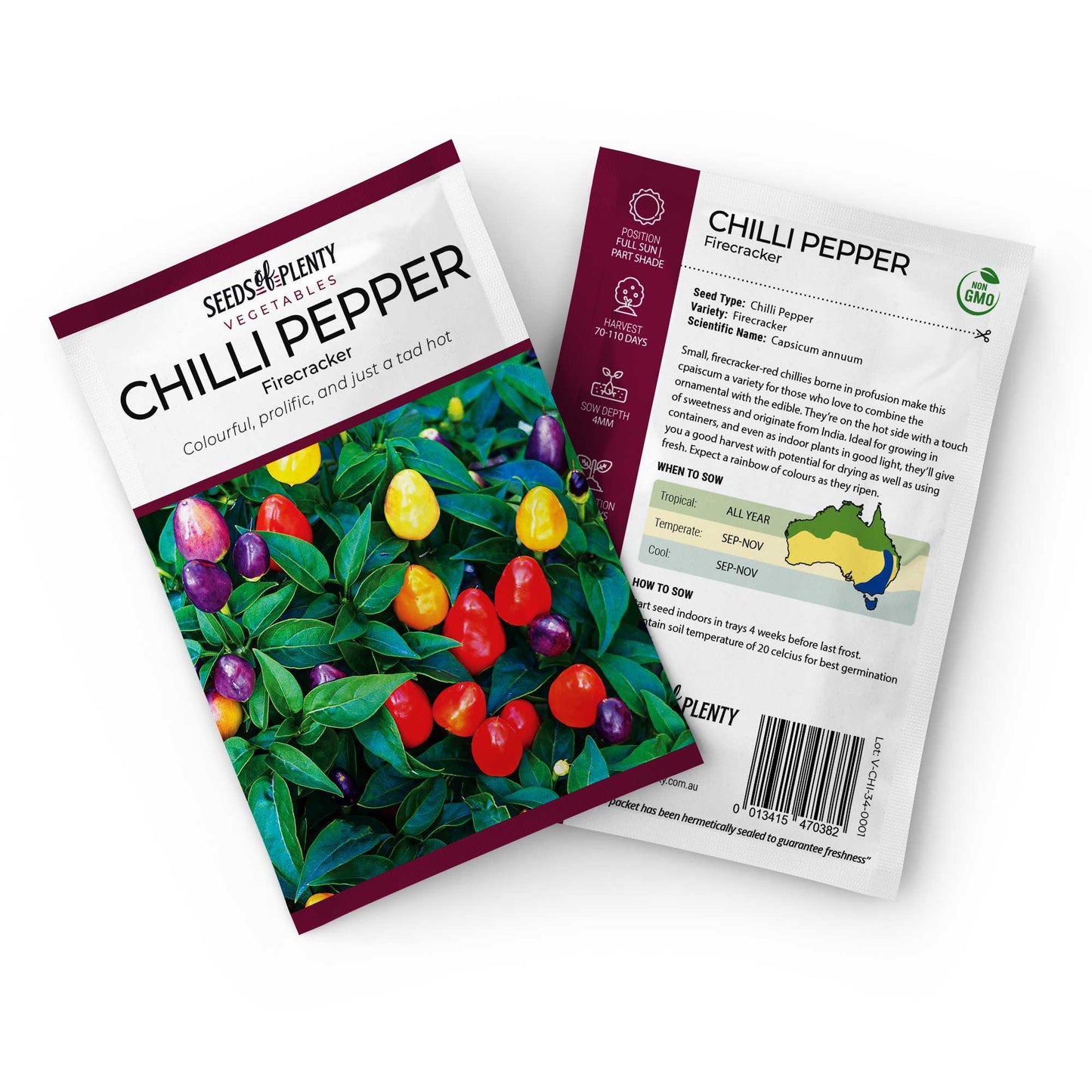 CHILLI PEPPER - Firecracker Seed Packet - Capsicum annuum