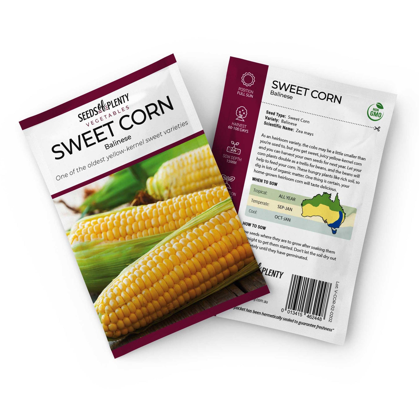 SWEET CORN - Balinese Seed Packet - Zea mays