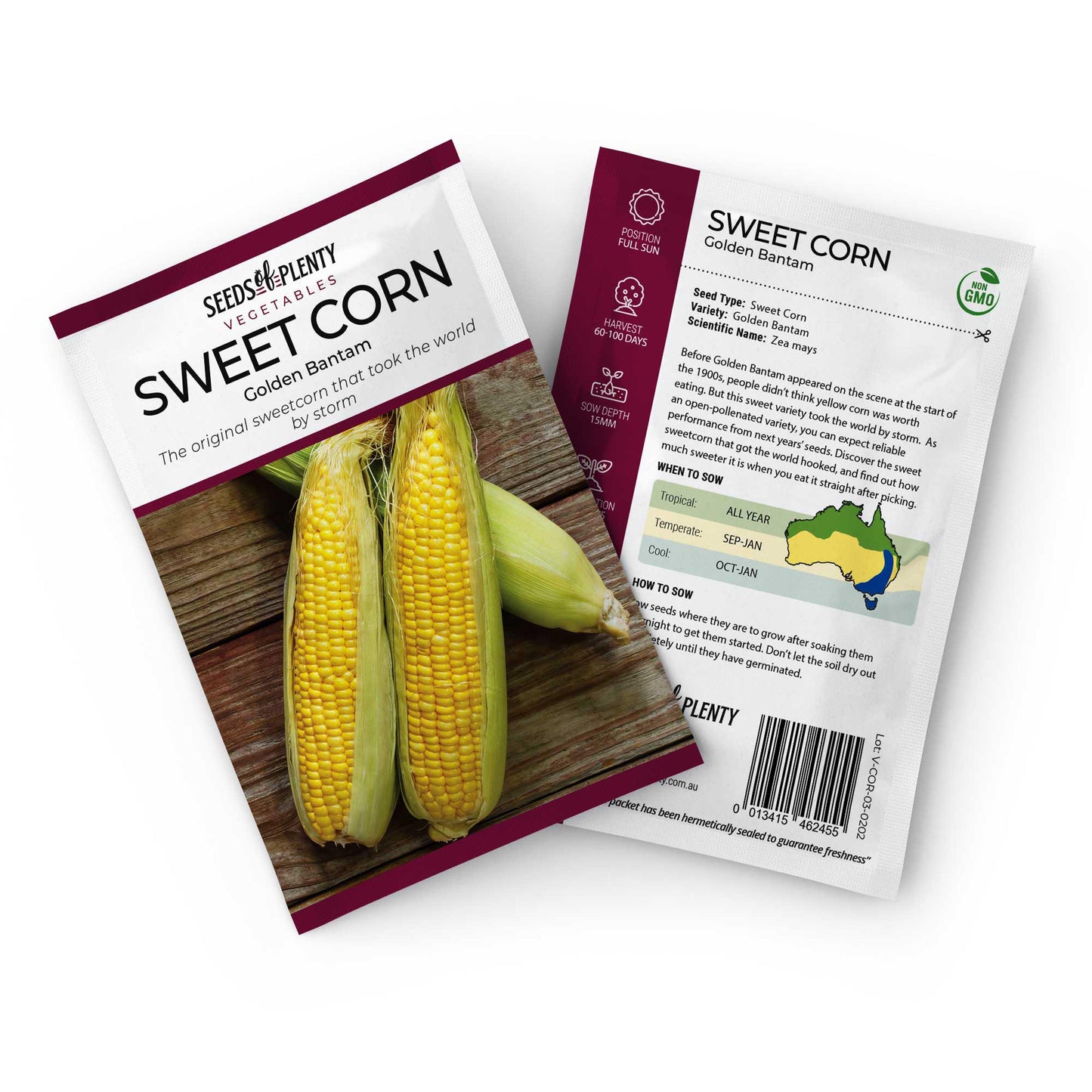 SWEET CORN - Golden Bantam Seed Packet - Zea mays
