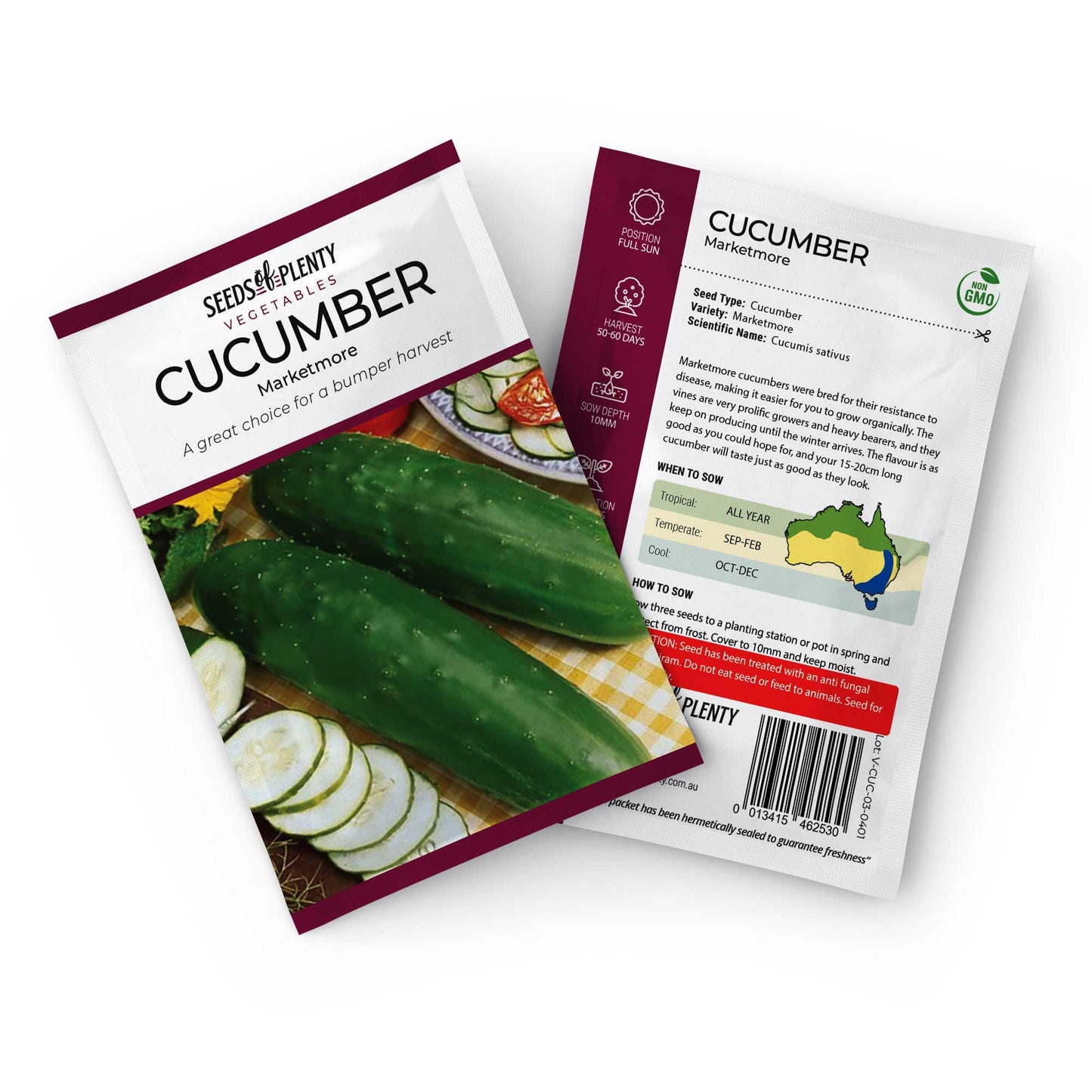 CUCUMBER - Marketmore Seed Packet - Cucumis sativus