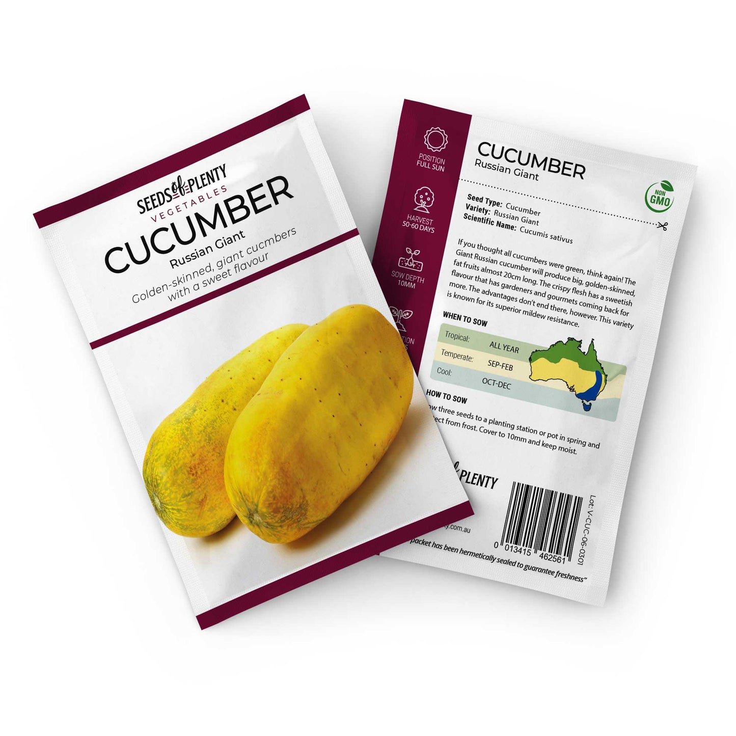 CUCUMBER - Russian Giant Seed Packet - Cucumis sativus