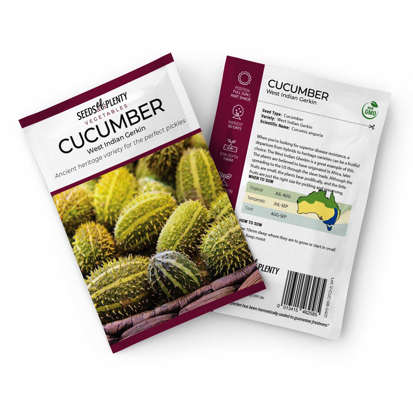 CUCUMBER - West Indian Gerkin Seed Packet - Cucumis anguria