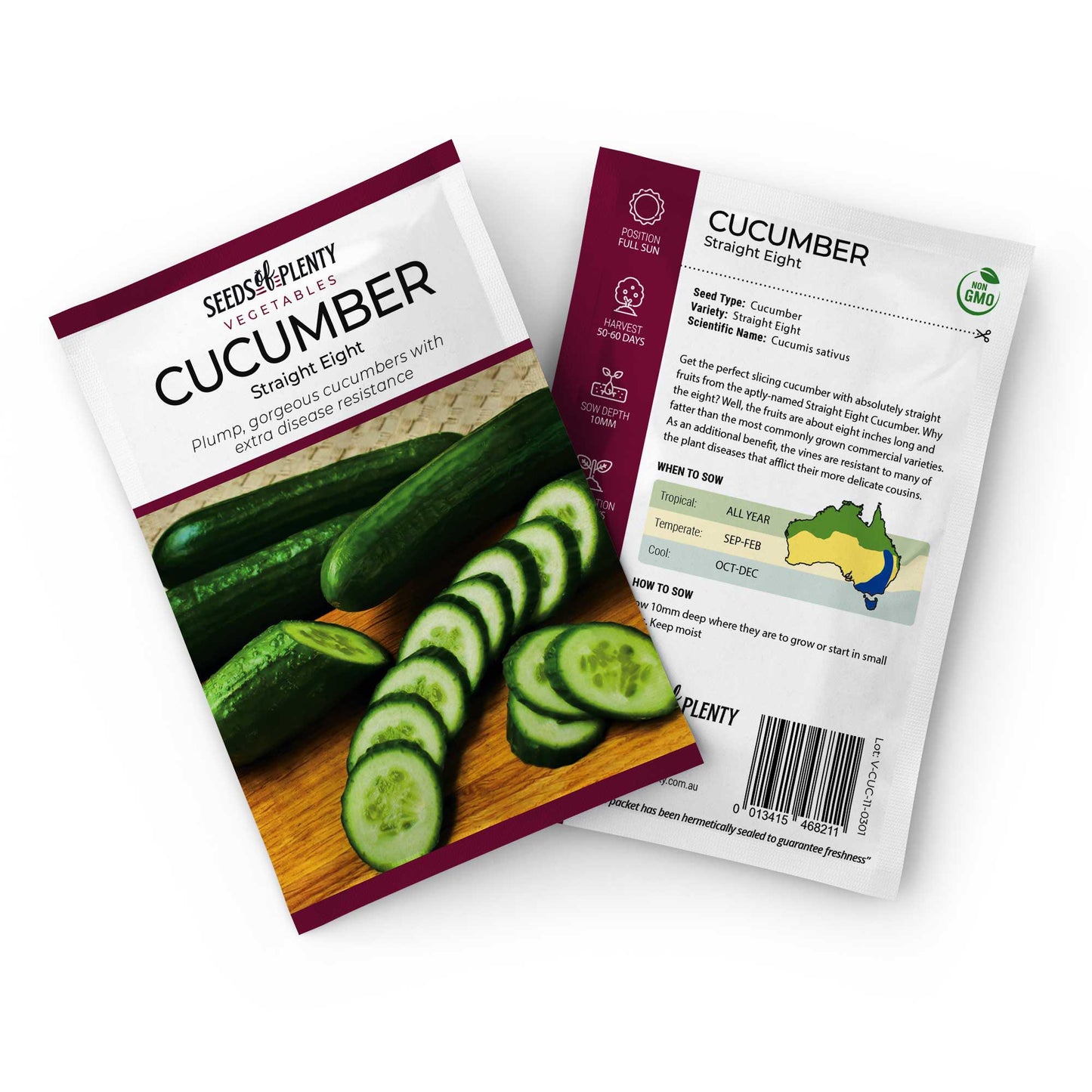 CUCUMBER - Straight Eight Seed Packet - Cucumis sativus