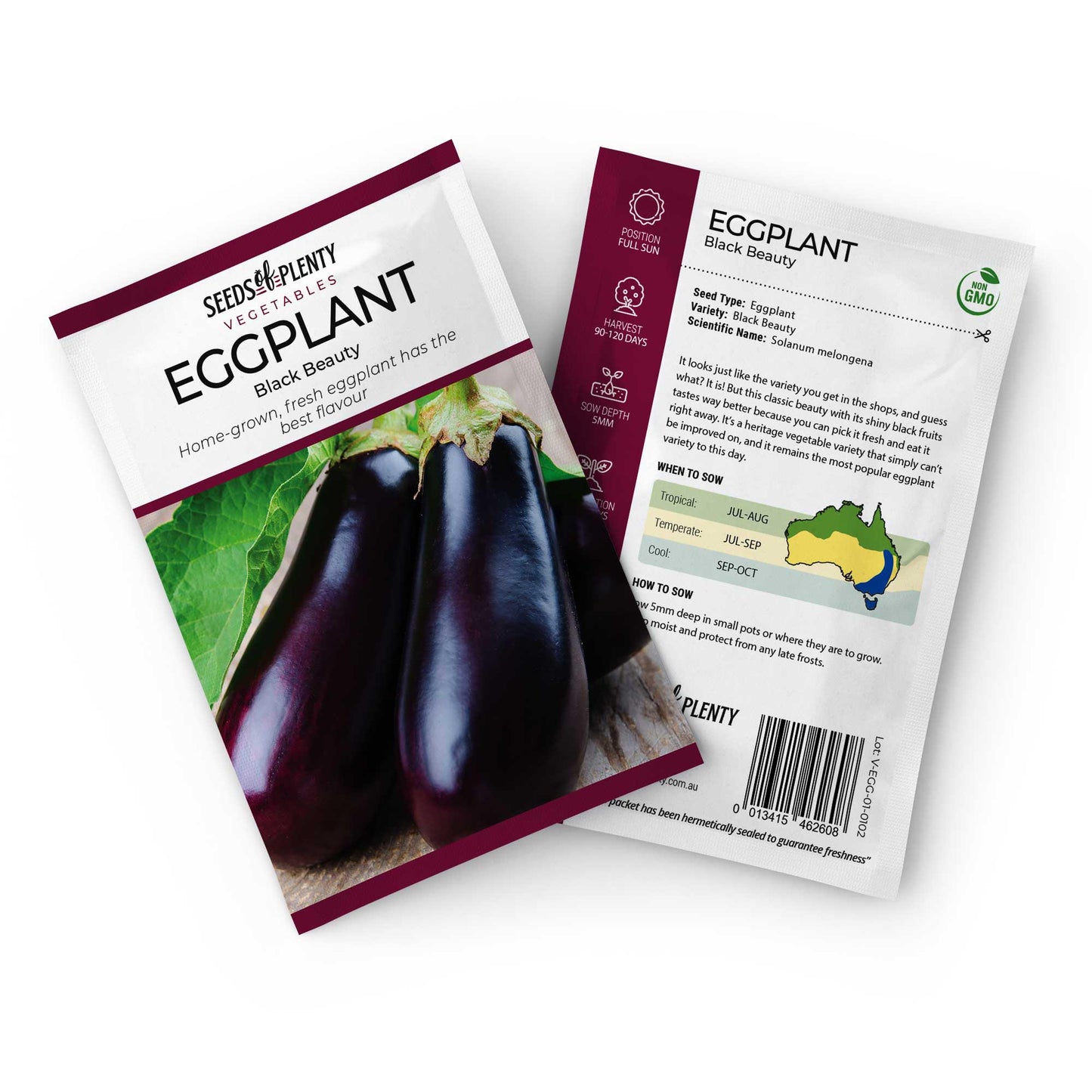 EGGPLANT - Black Beauty Seed Packet - Solanum melongena