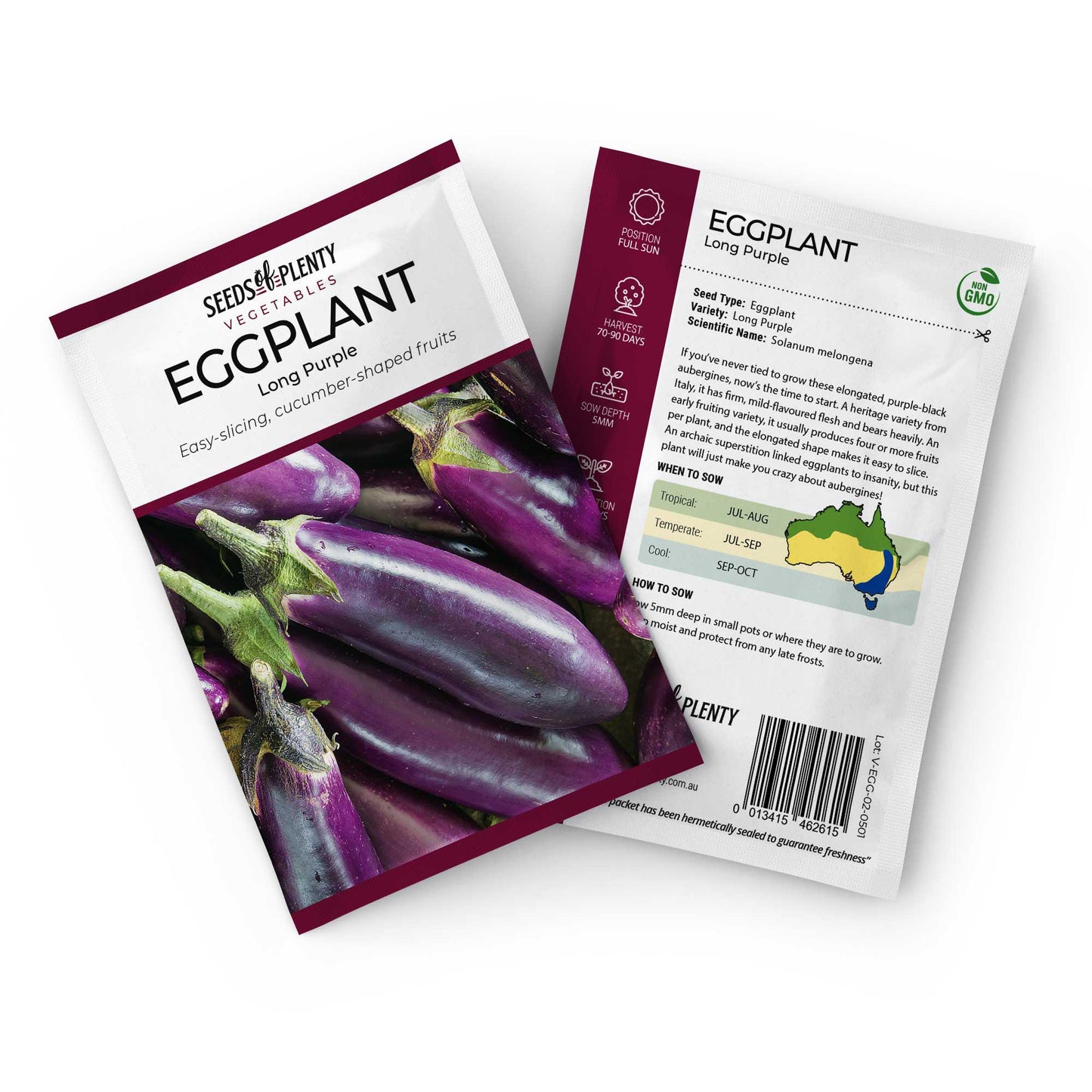 EGGPLANT - Long Purple Seed Packet - Solanum melongena