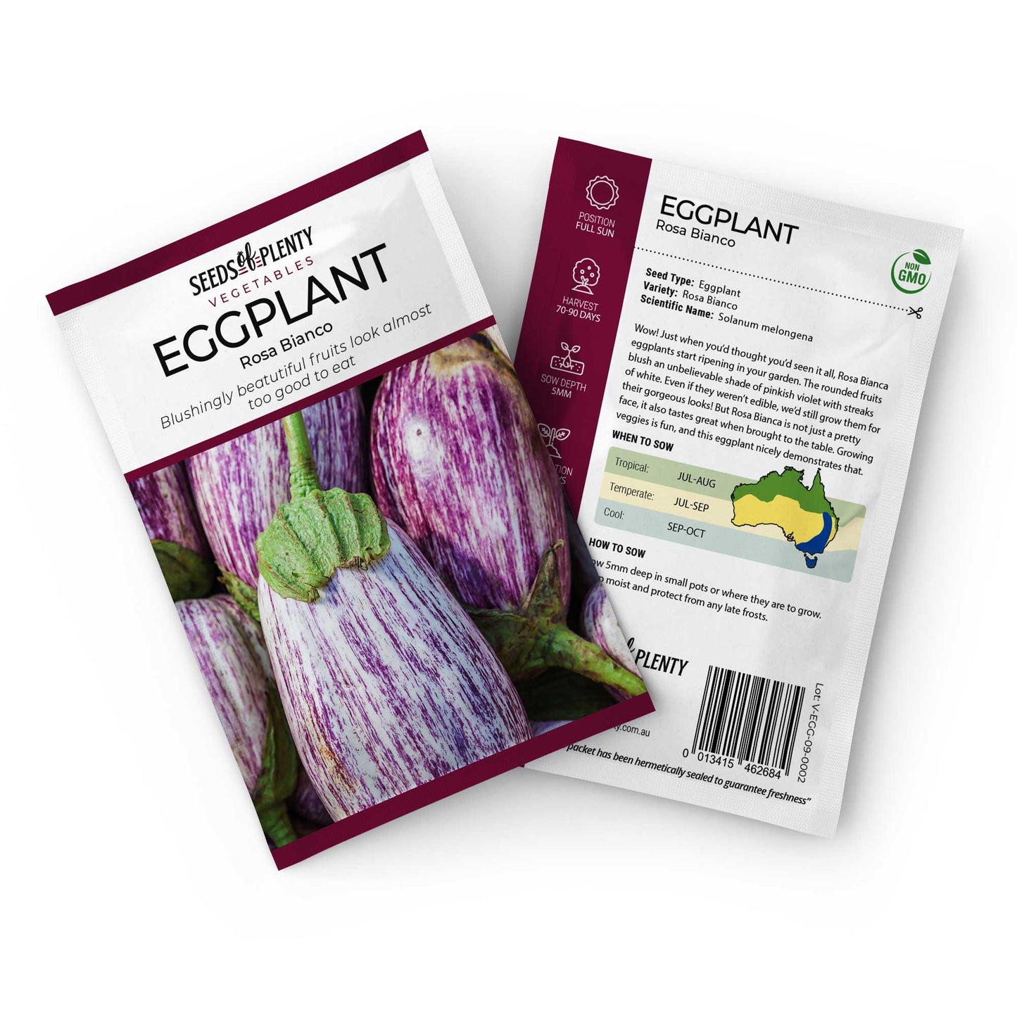 EGGPLANT - Rosa Bianco Seed Packet - Solanum melongena