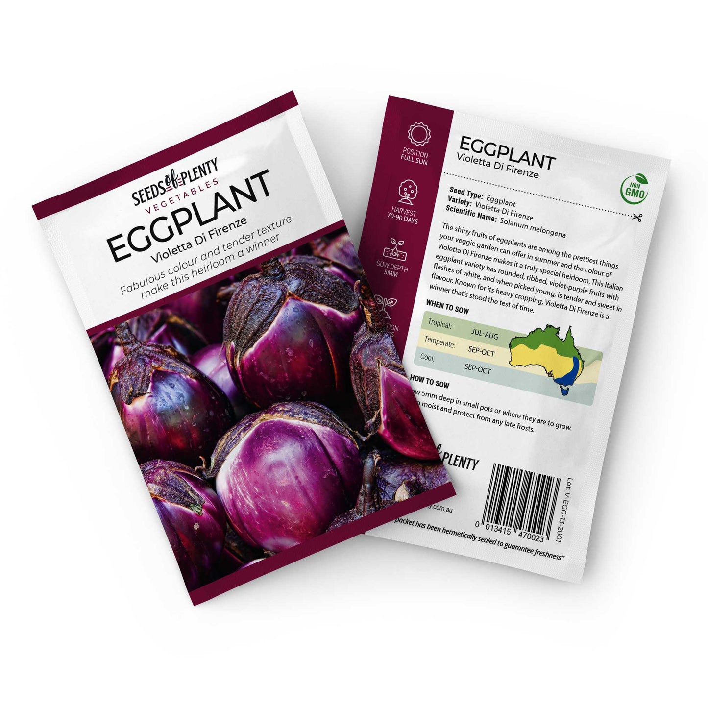 EGGPLANT - Violetta Di Firenze Seed Packet - Solanum melongena