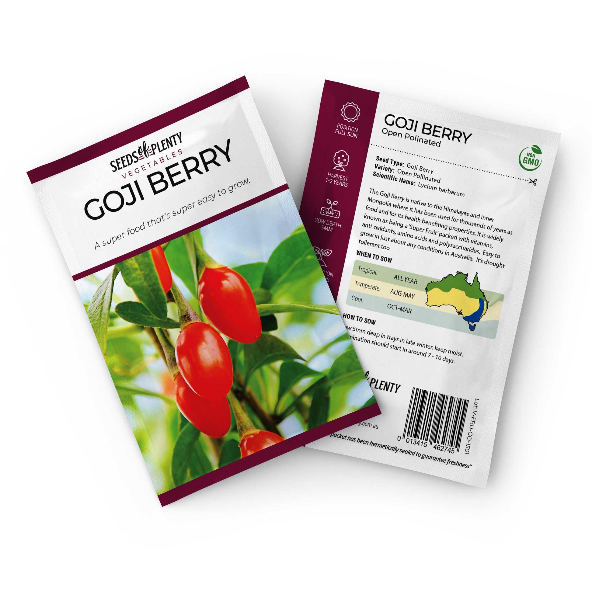 GOJI BERRY - Seed Packet - Lycium barbarum