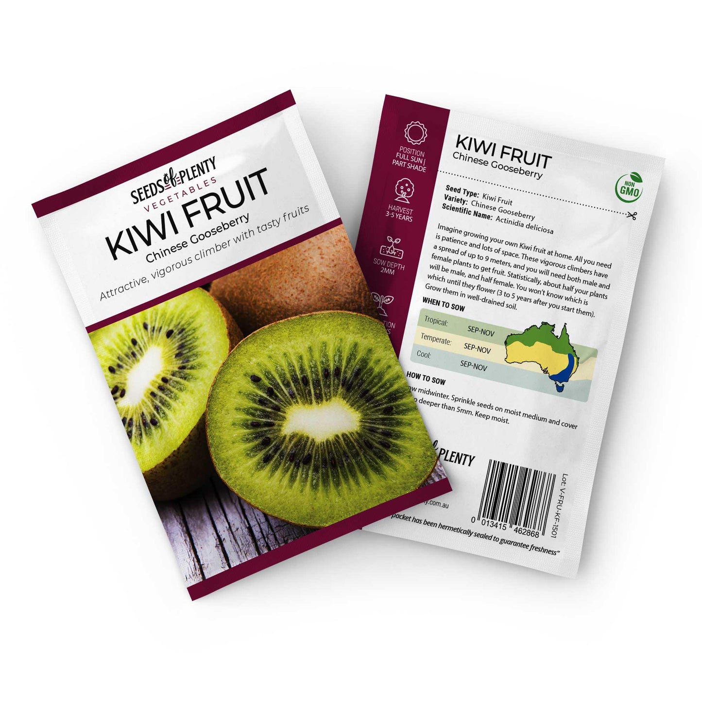 KIWI FRUIT - Chinese Gooseberry Seed Packet - Actinidia deliciosa