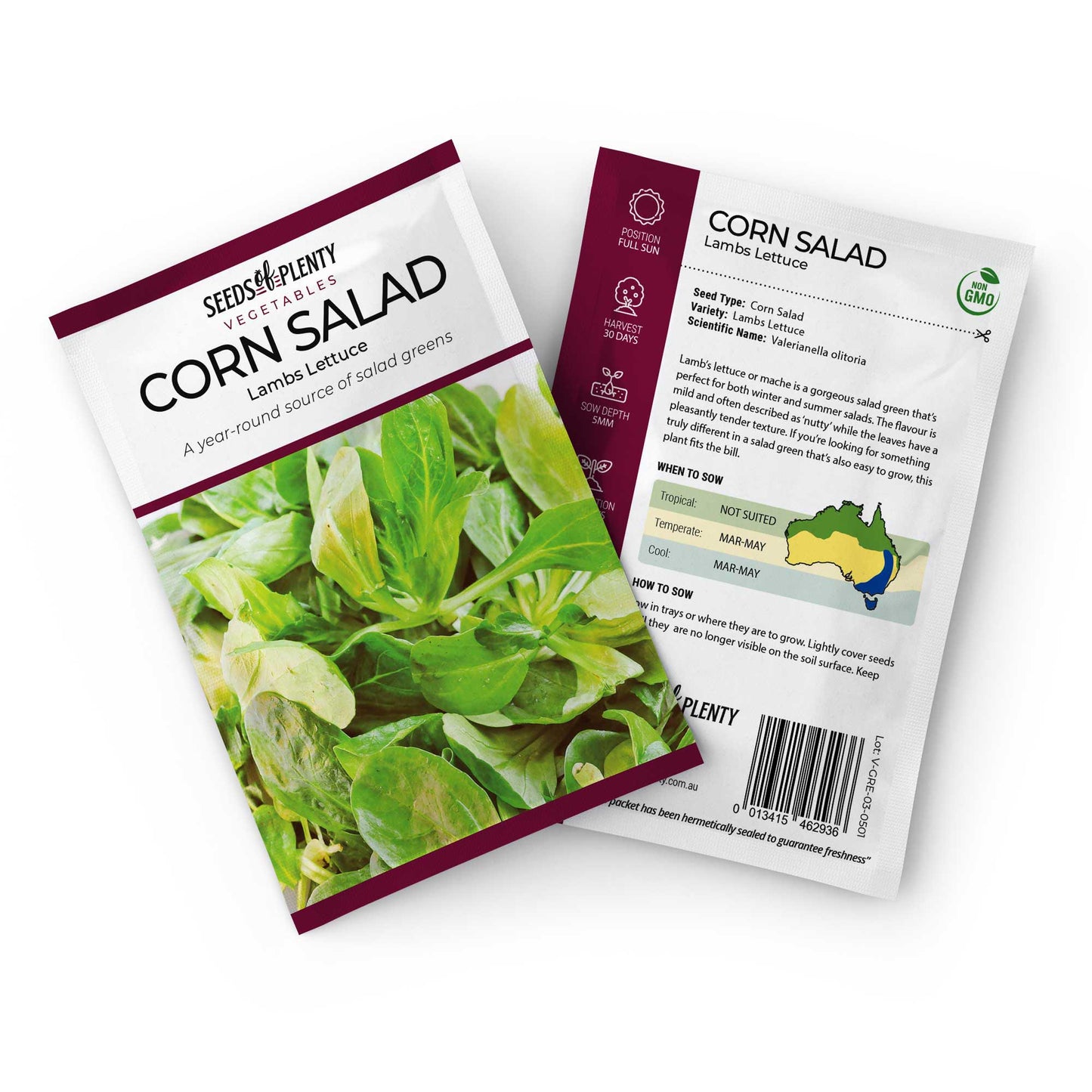 CORN SALAD - Lambs Lettuce Seed Packet - Valerianella locusta