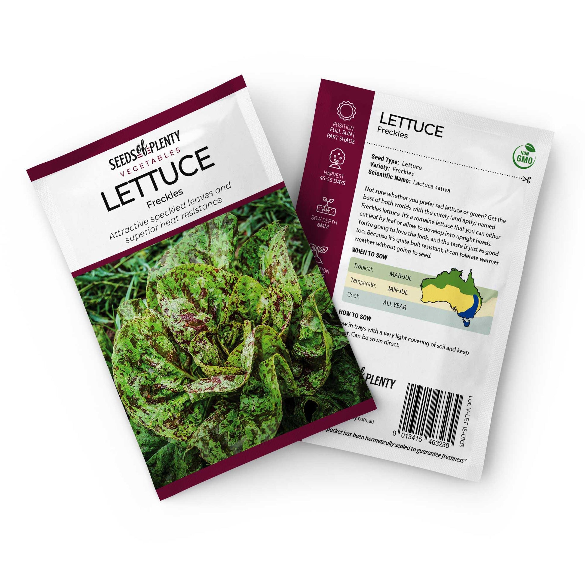 LETTUCE - Freckles Seed Packet - Lactuca sativa