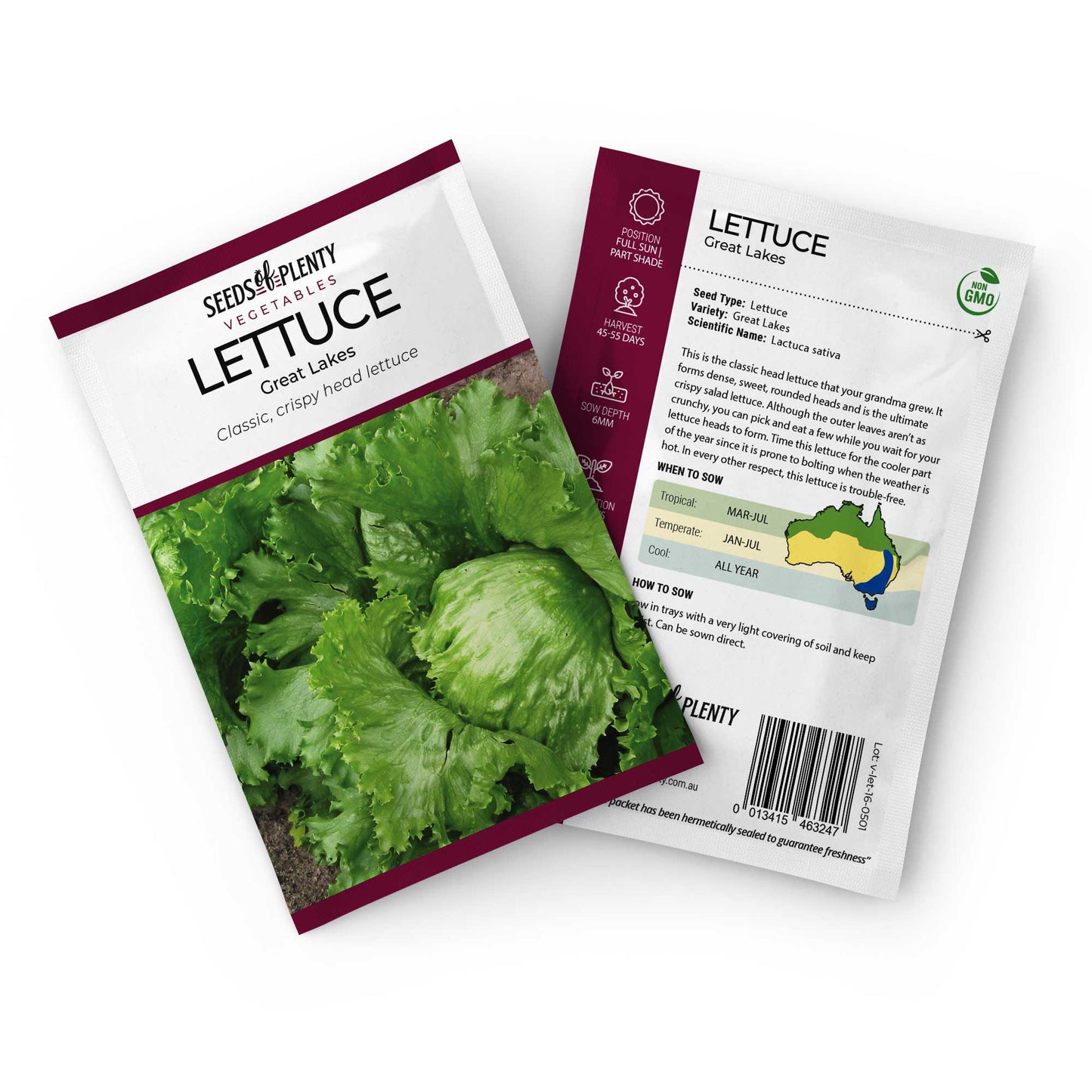 LETTUCE - Great Lakes Seed Packet - Lactuca sativa