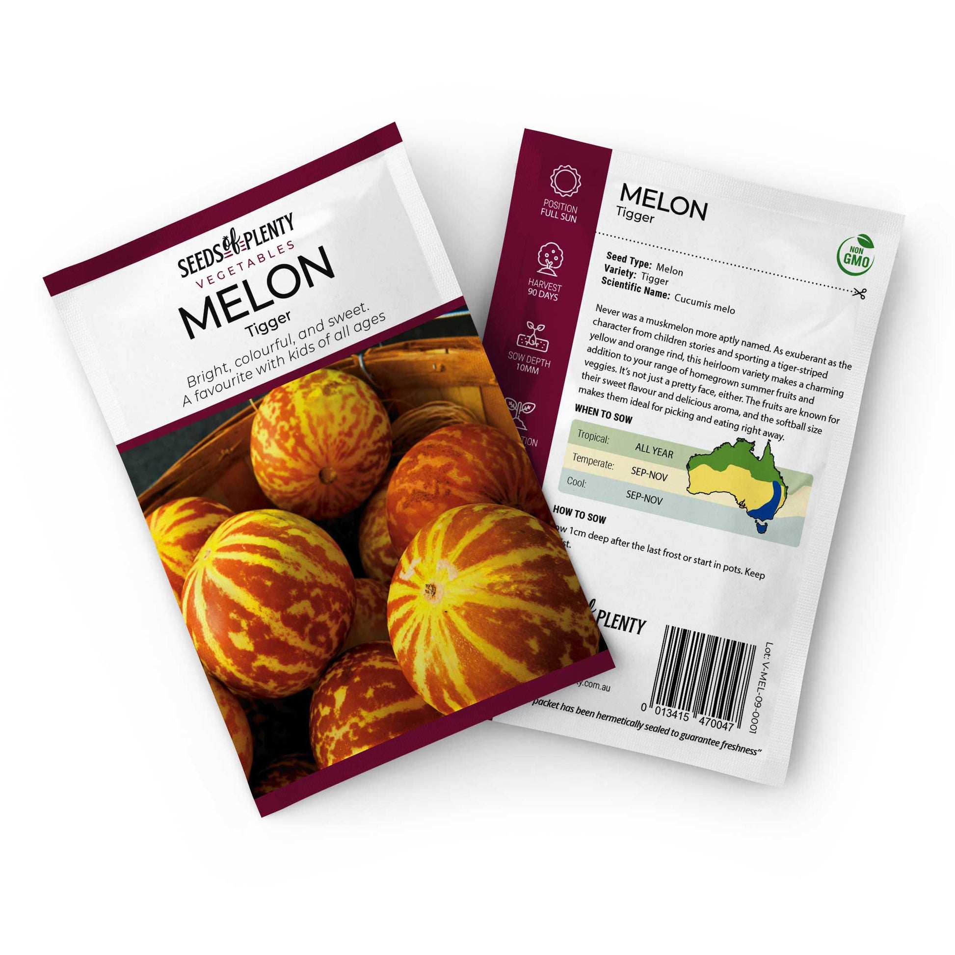 MELON - Tigger Seed Packet - Cucumis melo