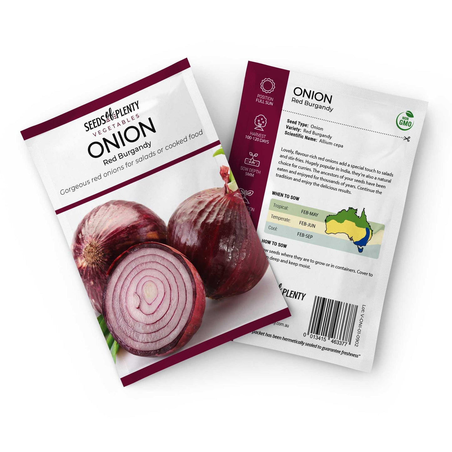 ONION - Red Burgandy Seed Packet - Allium cepa