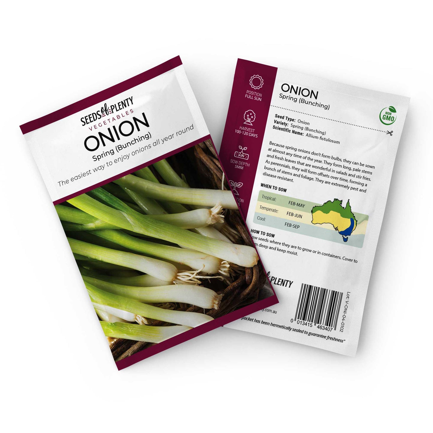 ONION - Spring (Bunching) Seed Packet - Allium fistulosum