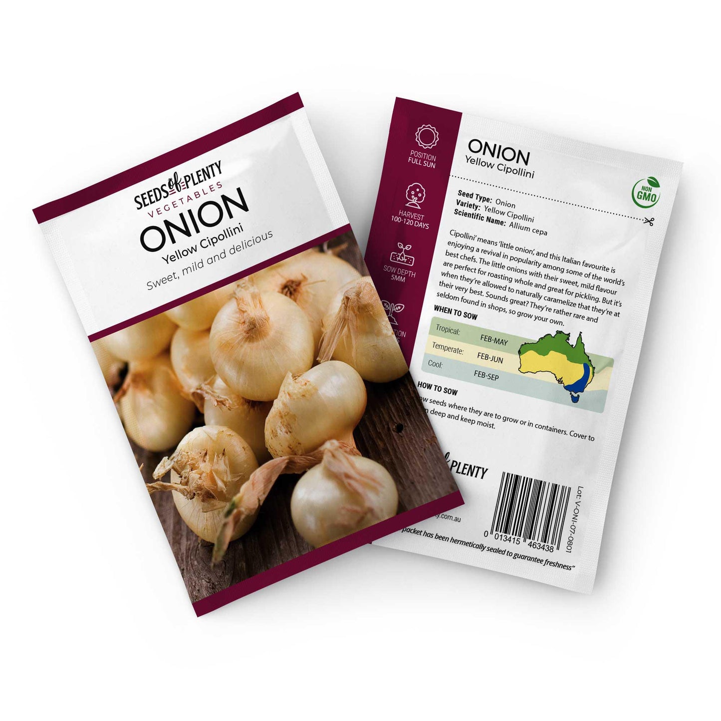 ONION - Yellow Cipollini Seed Packet - Allium cepa