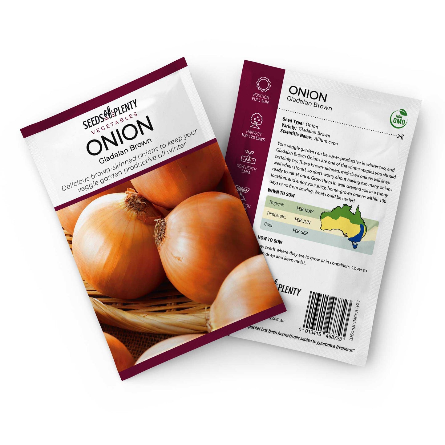ONION - Gladalan Brown Seed Packet - Allium cepa