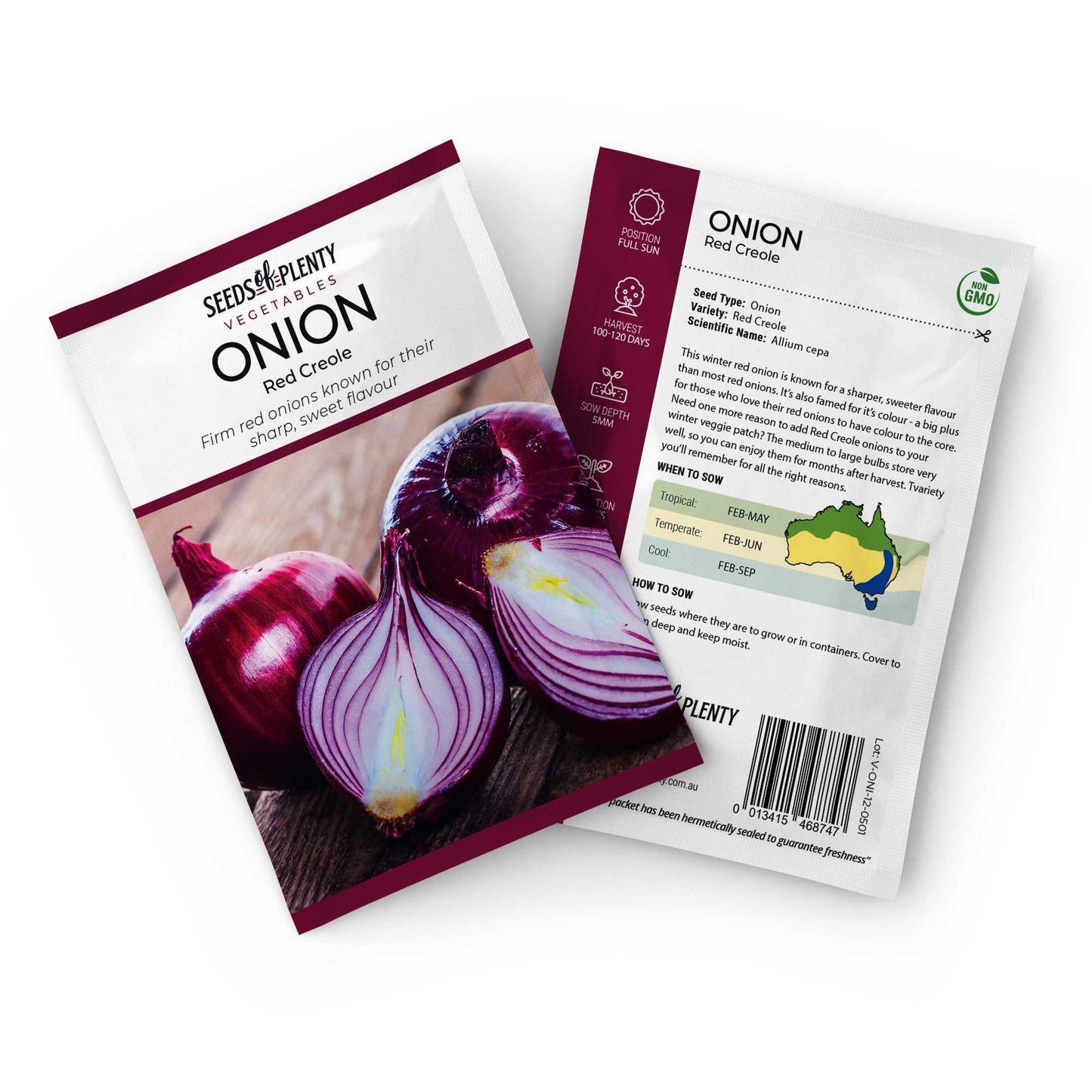 ONION - Red Creole Seed Packet - Allium cepa