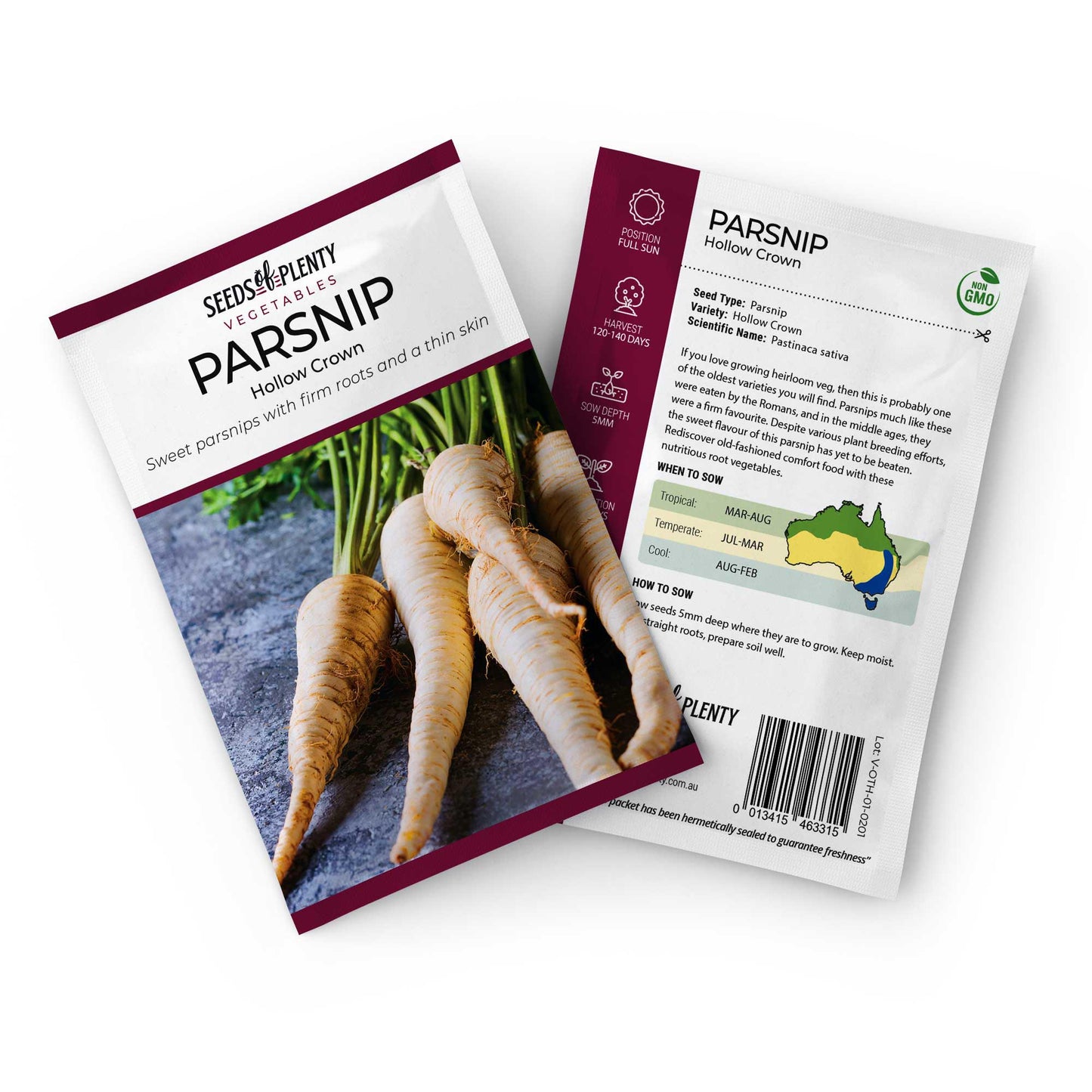 PARSNIP - Hollow Crown Seed Packet - Pastinaca sativa