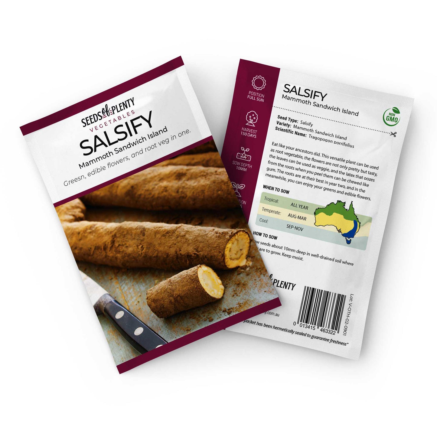 SALSIFY - Mammoth Sandwich Island Seed Packet - Tragopogon porrifolius