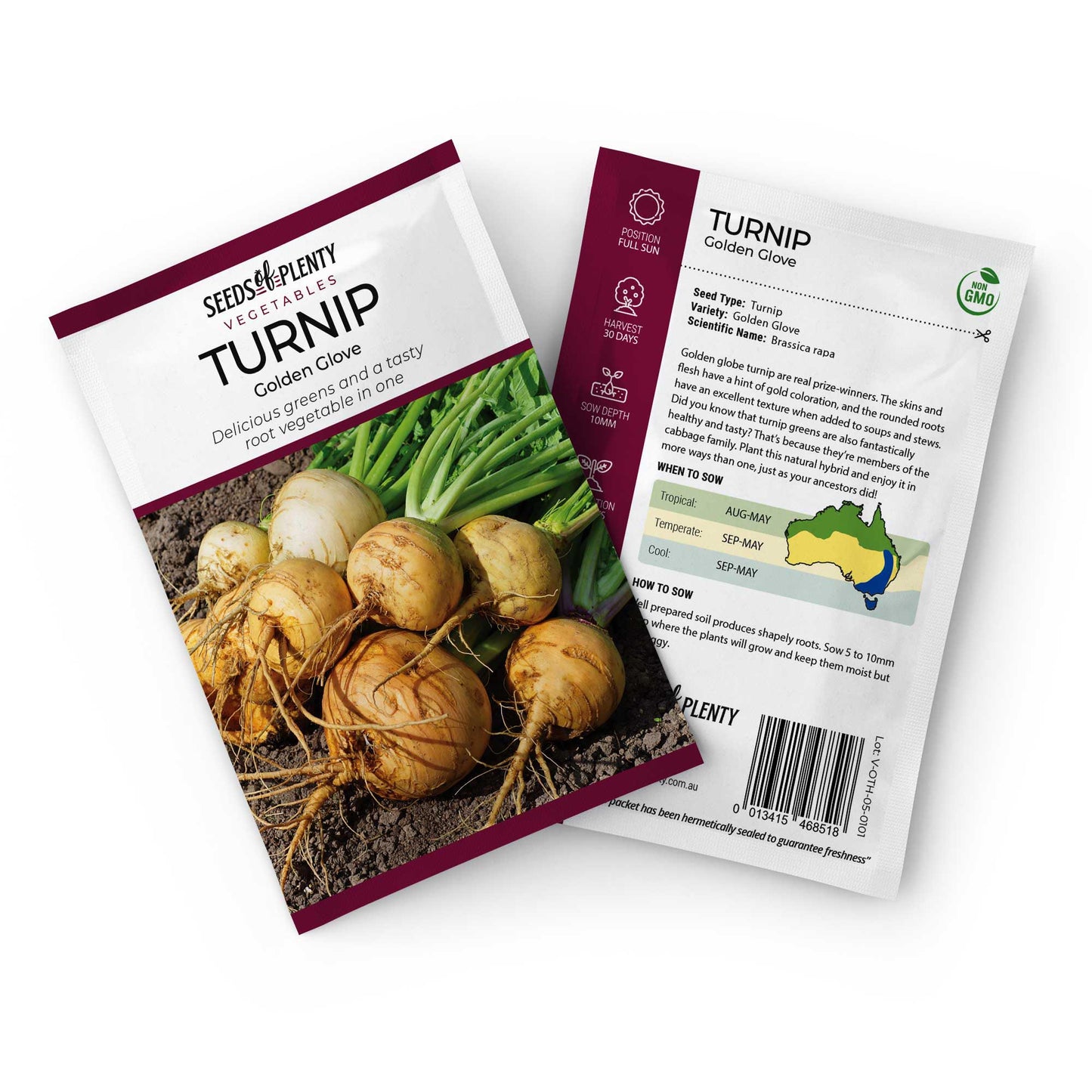 TURNIP - Golden Globe Seed Packet - Brassica rapa