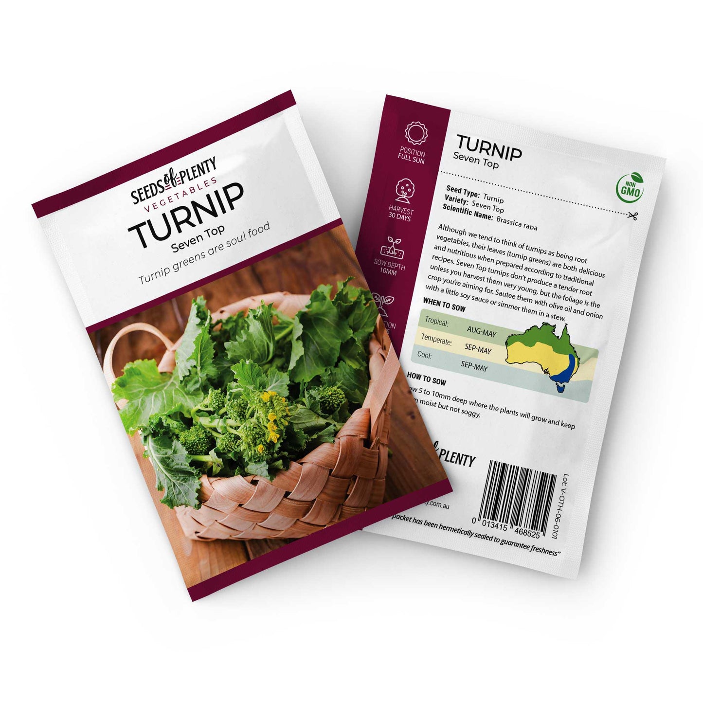 TURNIP - Seven Top Seed Packet - Brassica rapa