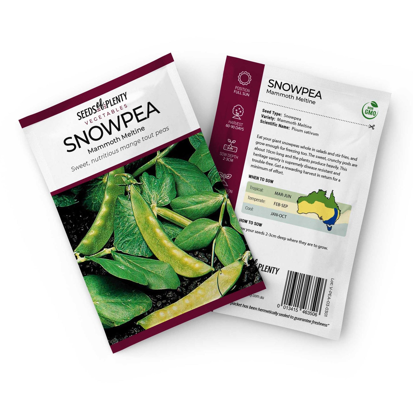 SNOWPEA - Mammoth Melting Seed Packet - Pisum sativum