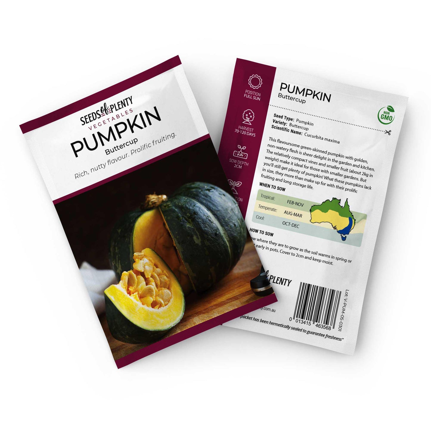 PUMPKIN - Buttercup Seed Packet - Cucurbita maxima