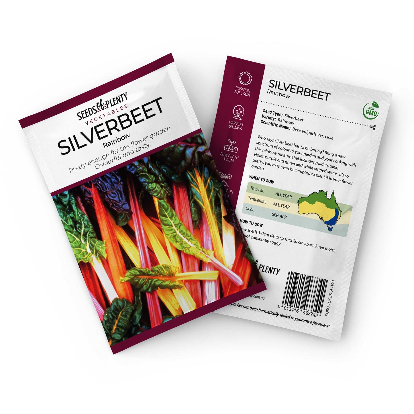SILVERBEET - Rainbow Seed Packet - Beta vulgaris var. cicla
