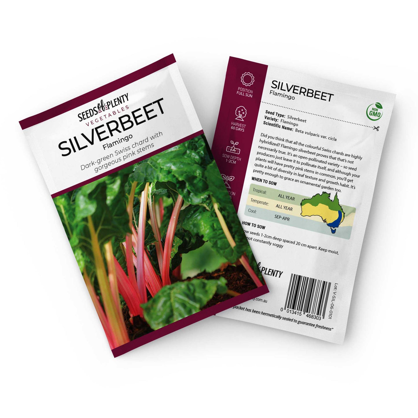 SILVERBEET - Flamingo Seed Packet - Beta vulgaris var. cicla