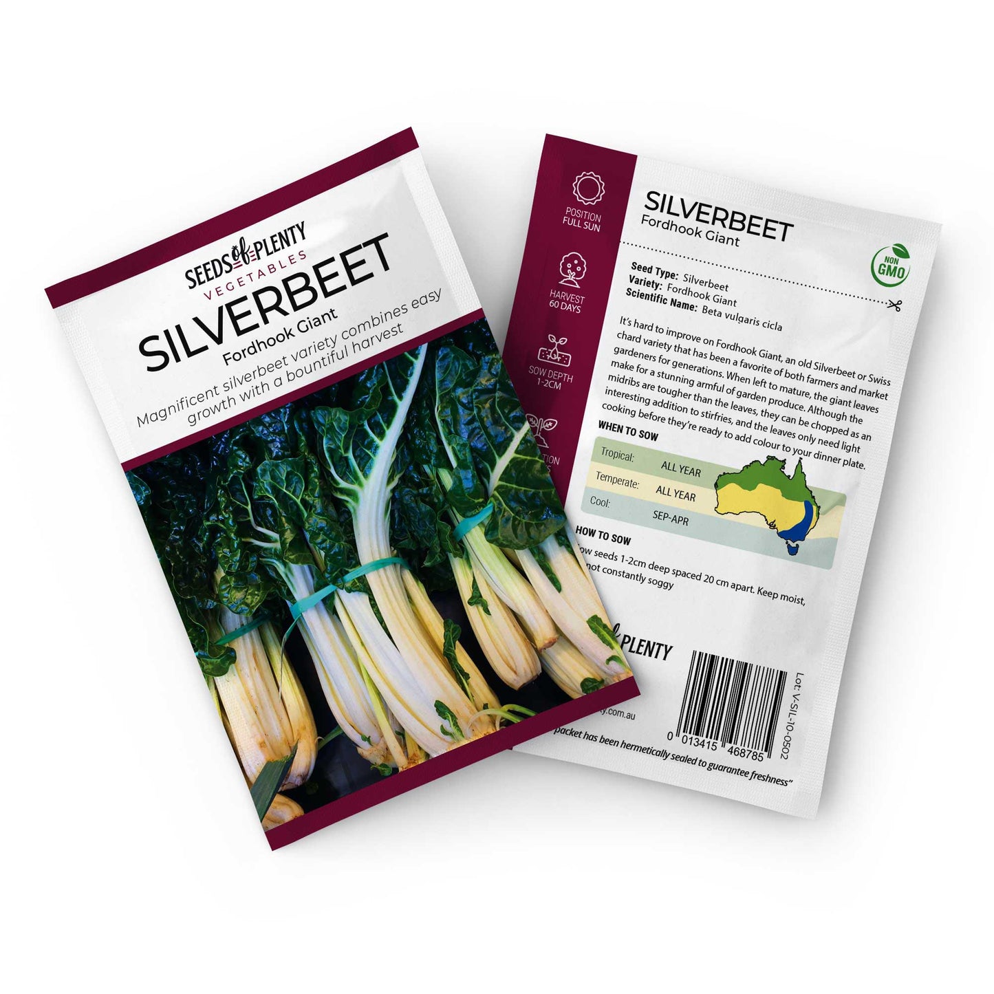 SILVERBEET - Fordhook Giant Seed Packet - Beta vulgaris cicla