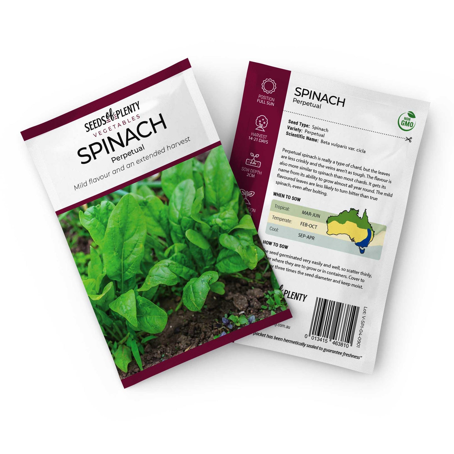 SPINACH - Perpetual Seed Packet - Beta vulgaris var. cicla