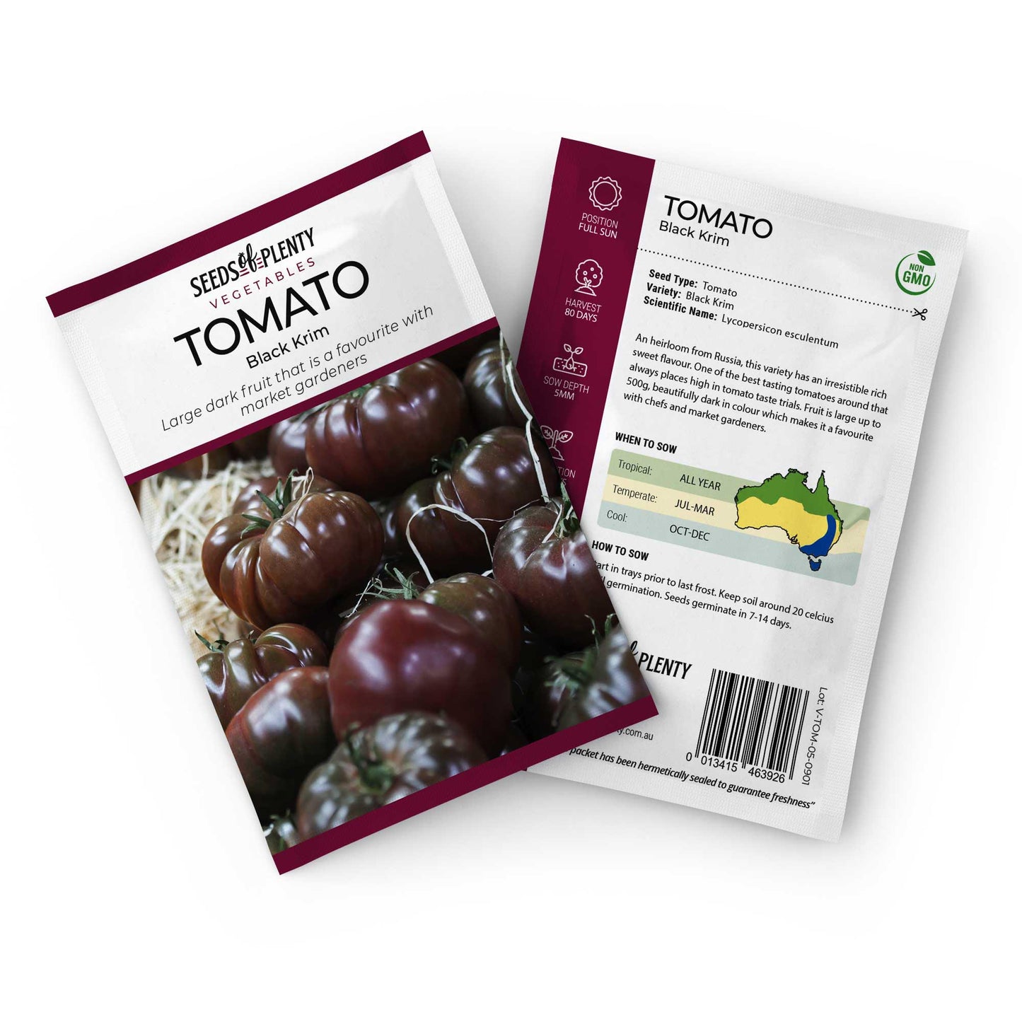 TOMATO - Black Krim Seed Packet - Lycopersicon esculentum