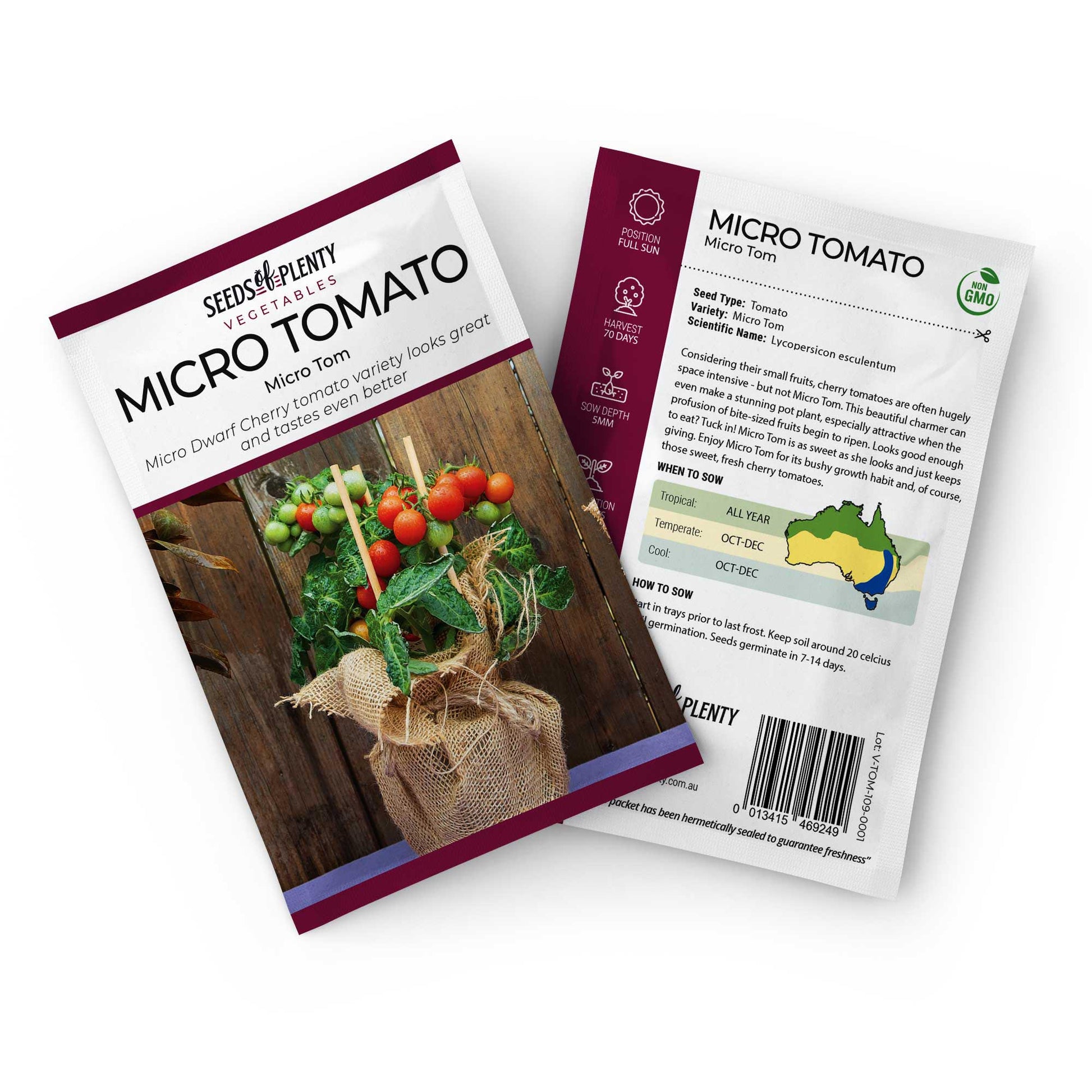 MICRO TOMATO - Micro Tom Seed Packet - Lycopersicon esculentum