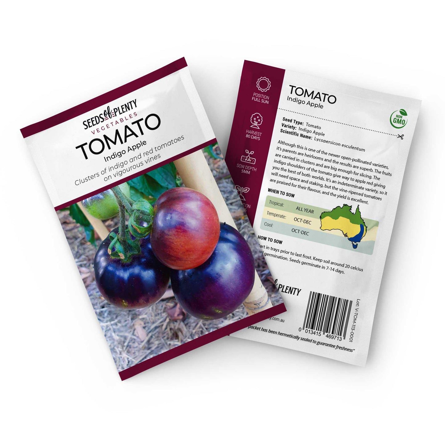 TOMATO - Indigo Apple Seed Packet - Lycopersicon esculentum